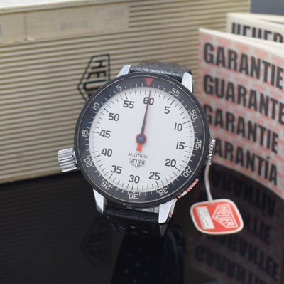 Image 26869948 - HEUER Military sehr seltene Armband-Stoppuhr als Full-Set, Schweiz um 1969, Handaufzug, ...
