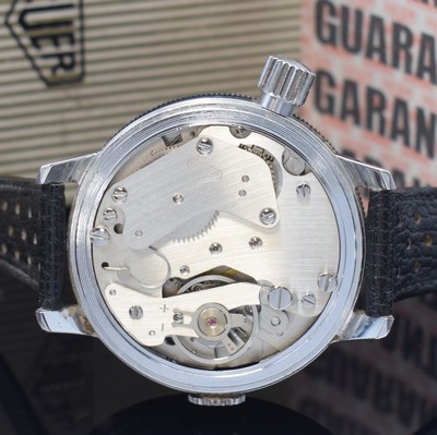 26869948e - HEUER Military sehr seltene Armband-Stoppuhr als Full-Set, Schweiz um 1969, Handaufzug, ...