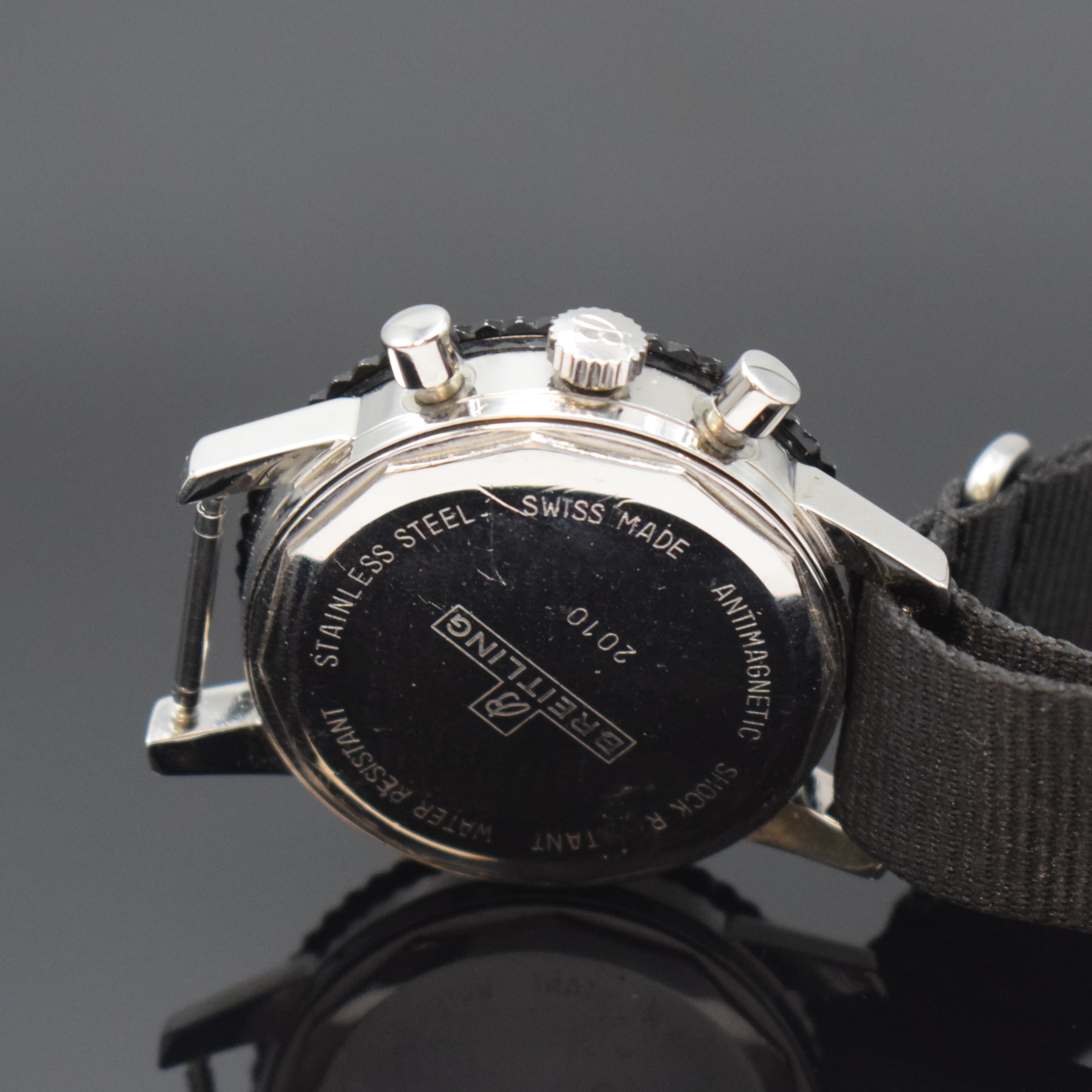 Detail c: BREITLING Sprint Chronograph Referenz 2010 in Stahl, Schweiz um 1968, Handaufzug, verschr. Geh., schwarze Drehlünette m. 12-Std.- u. 60-Min.-Tlg., ...