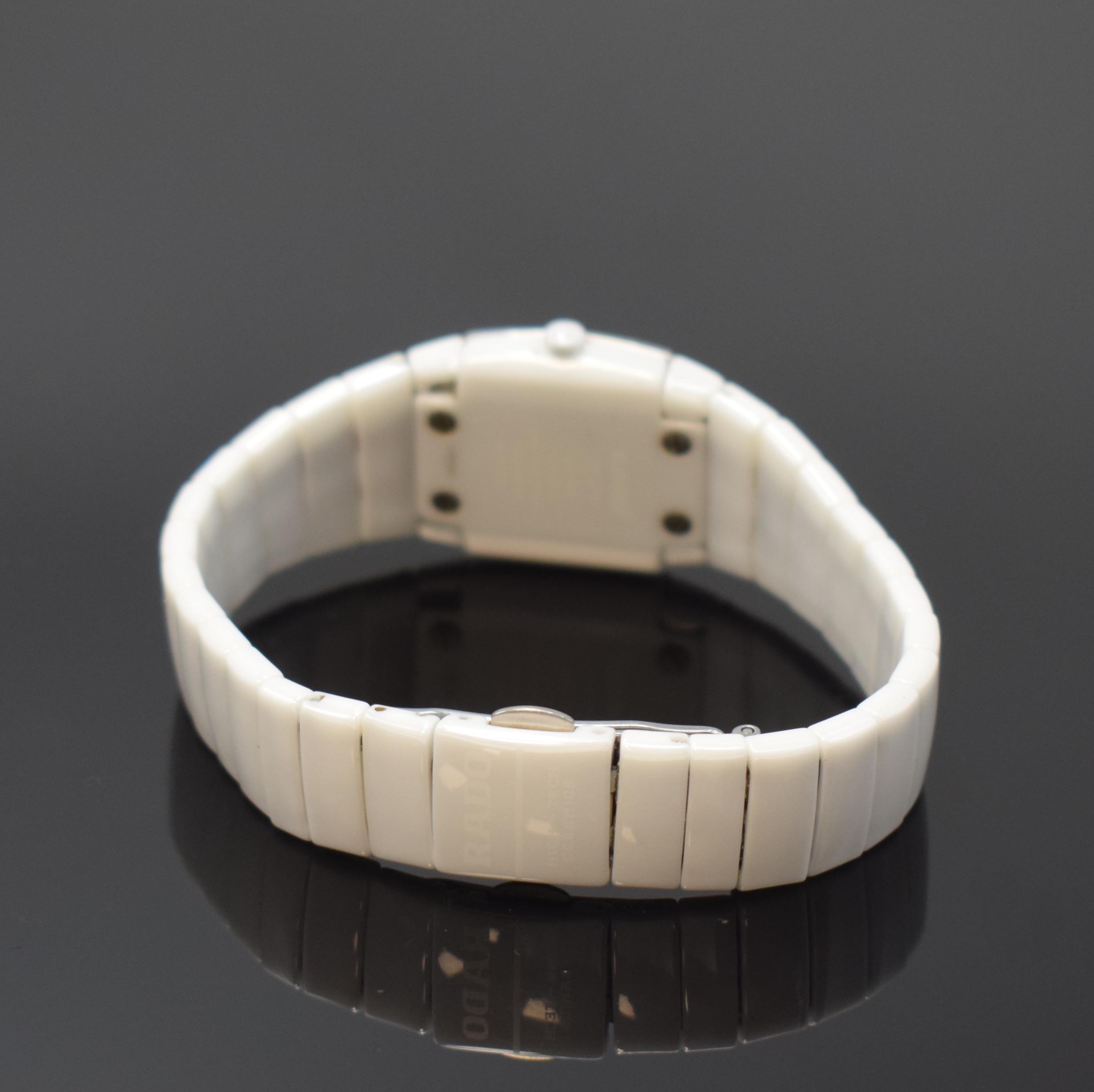 Detail b: RADO Damenarmbanduhr Jubile Sintra Referenz 153.0831.3, Schweiz um 2010, weißes Keramikgeh. inkl. Gliederband m. dopp. Faltschl., seitl. aufw. m. ...