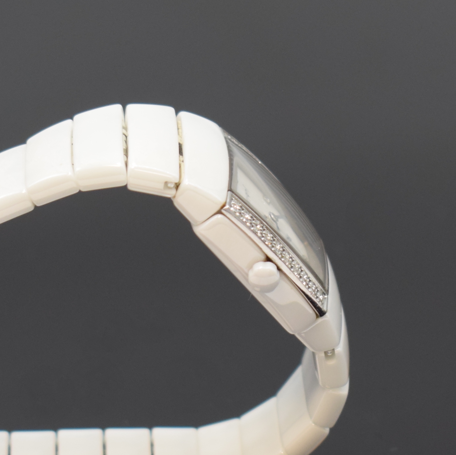 Detail c: RADO Damenarmbanduhr Jubile Sintra Referenz 153.0831.3, Schweiz um 2010, weißes Keramikgeh. inkl. Gliederband m. dopp. Faltschl., seitl. aufw. m. ...