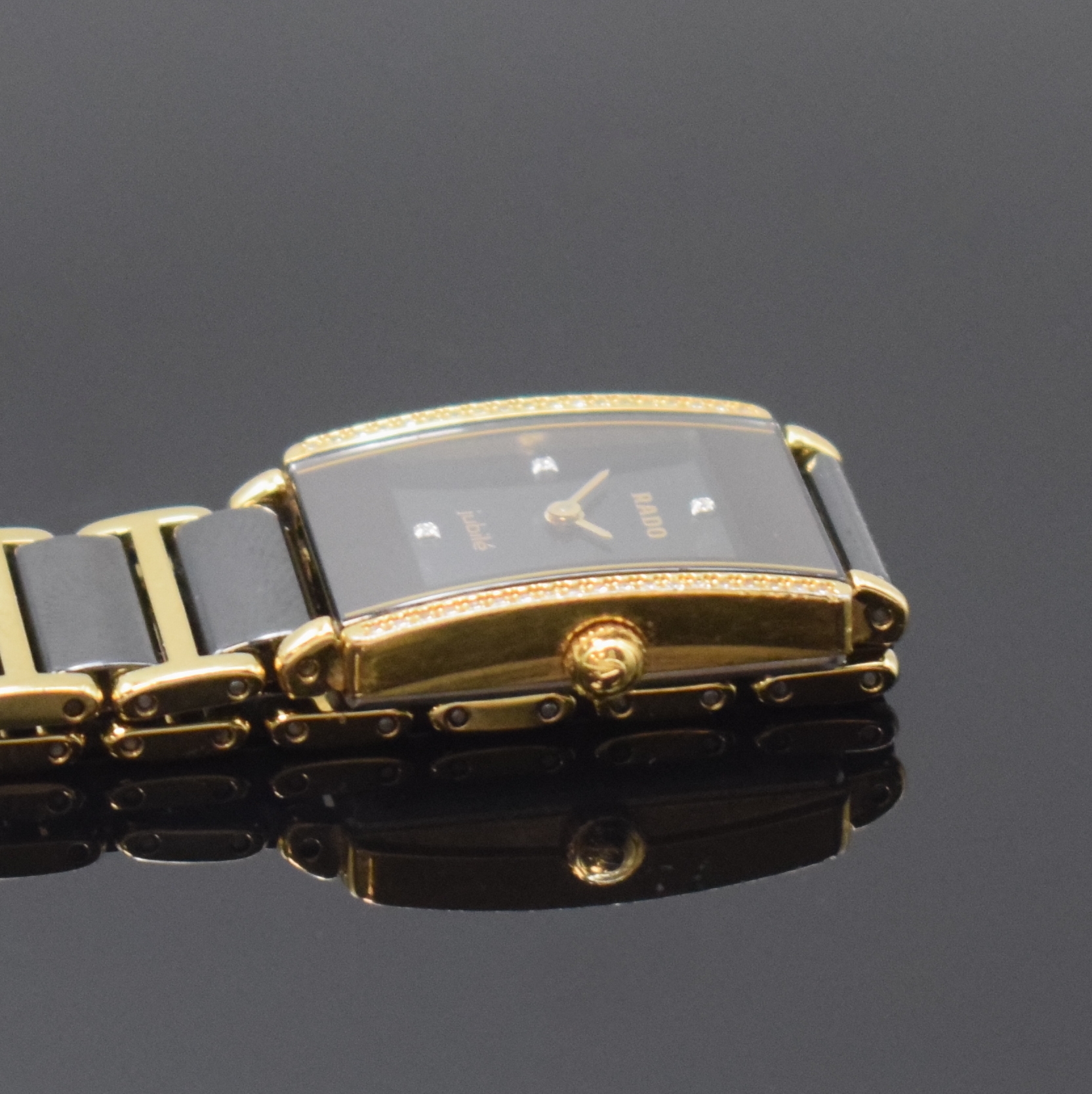 Detail c: RADO Diastar Jubilé Damenarmbanduhr mit Diamantbesatz Referenz 153.0339.3, Schweiz um 2010, quarz, verg. Geh. inkl. Gliederband m. dopp. Faltschl., ...