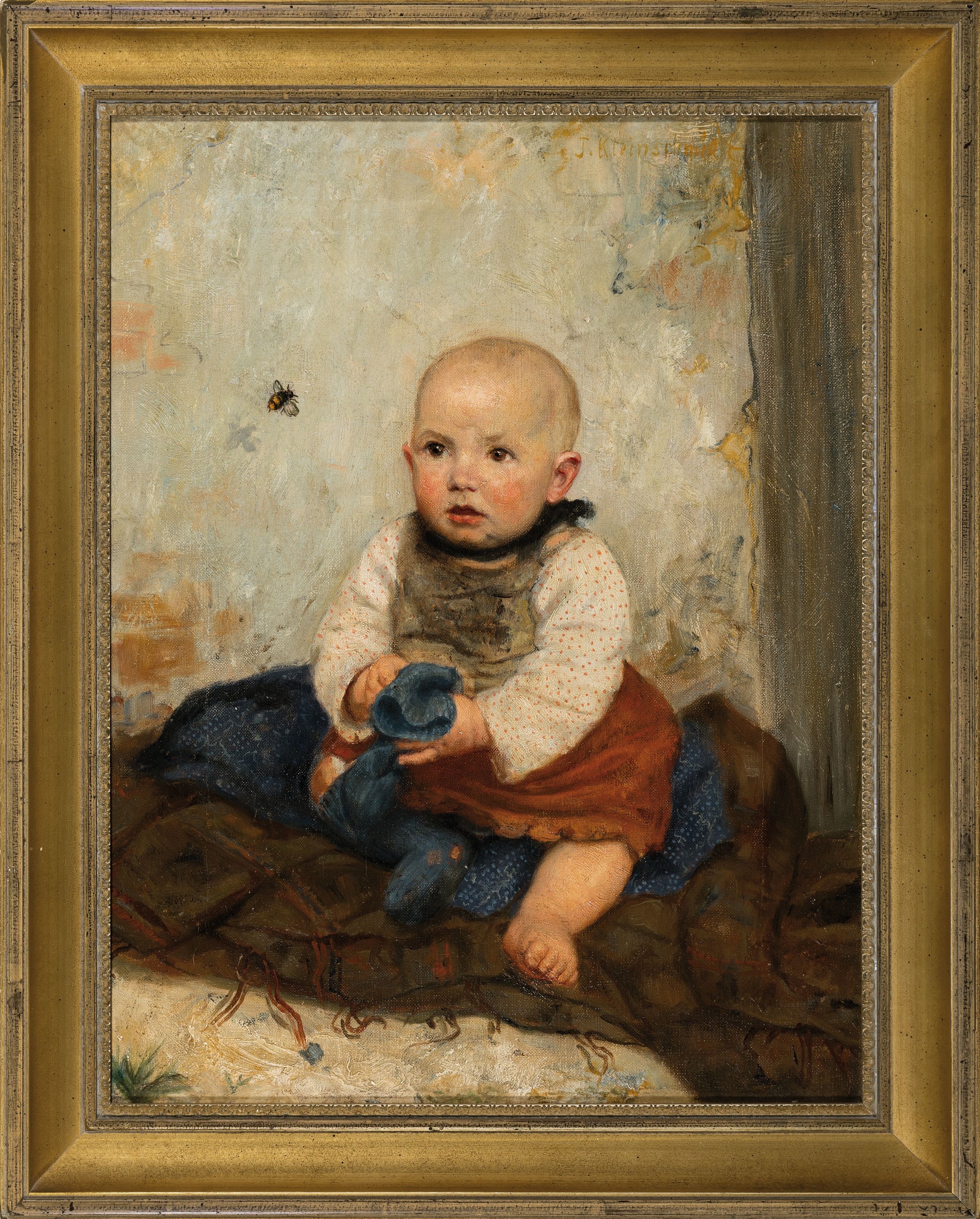 Detail k: Johannes Kleinschmidt, 1858, Niederappenfeld bei Homburg - 1905 Reinhausen bei Göttingen, Studium in Kassel und München, Kinderporträt, Kleinkind ...