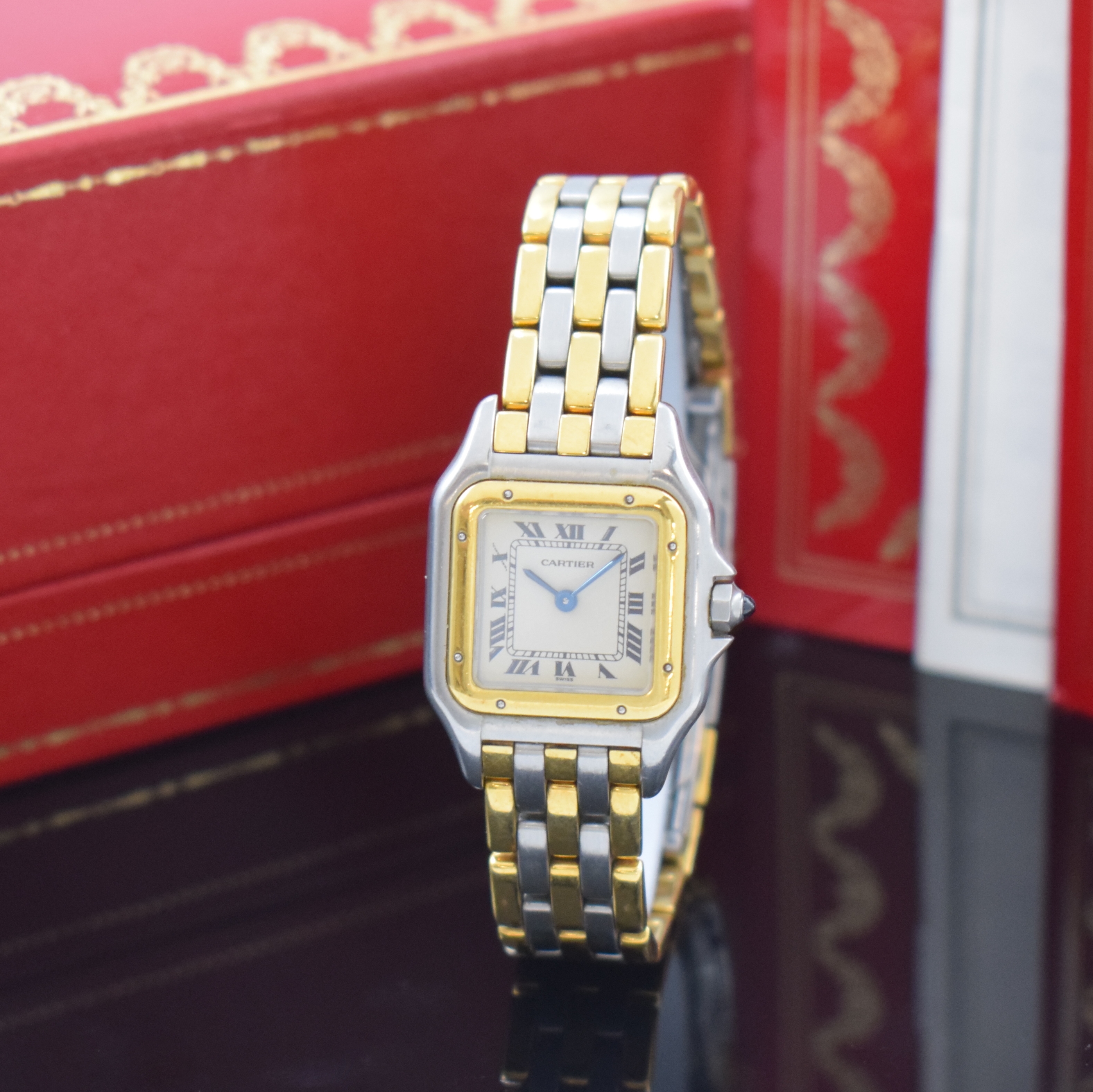 CARTIER Panthere Damenarmbanduhr Referenz 166921, Edelstahl/Gold kombiniert inkl. Gliederband m. dopp. Faltschl., quarz, Boden 8-fach verschr., ...