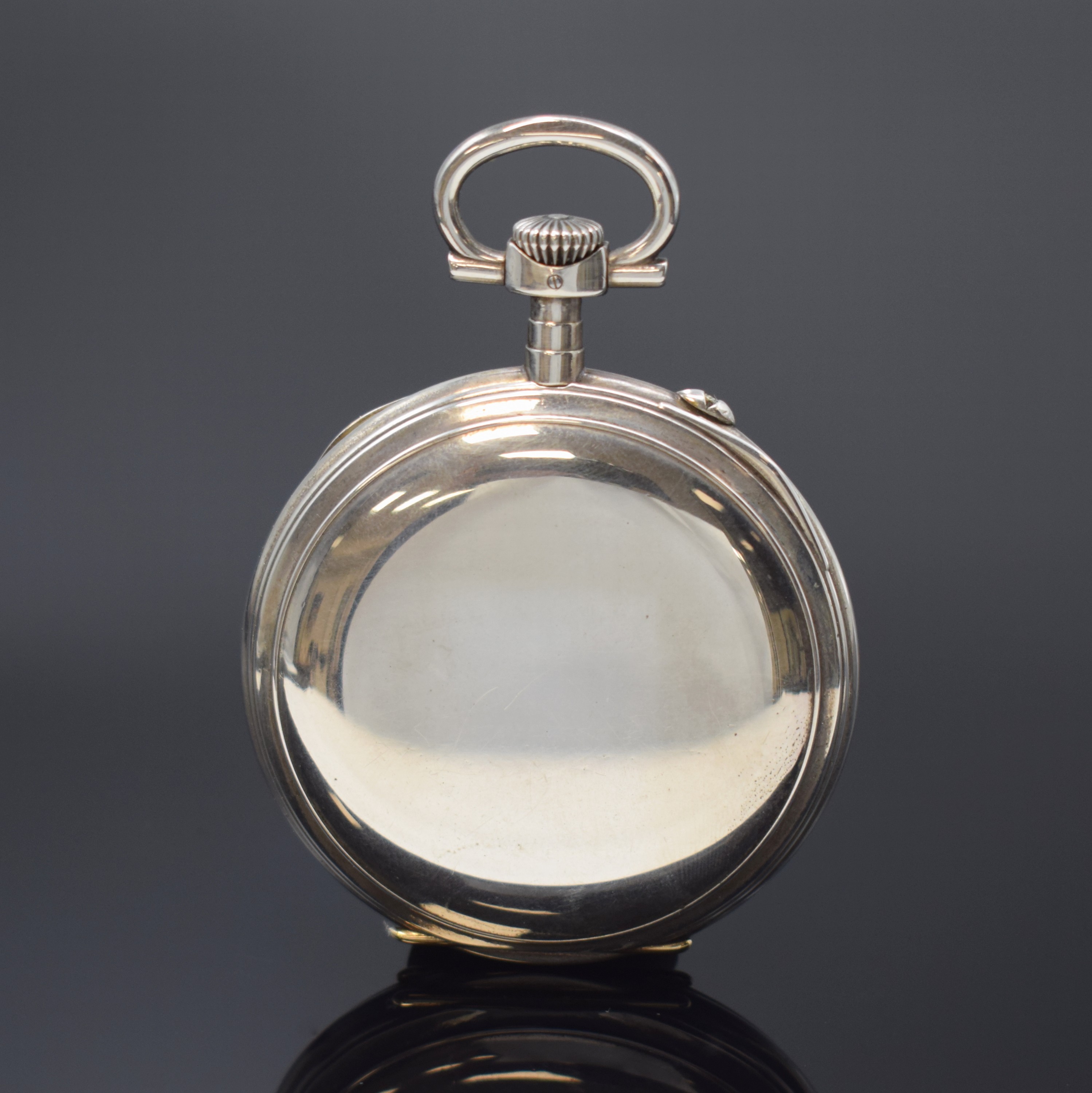 Detail a: DEUTSCHE PRÄZISIONSUHR Original Glashütte Taschenuhr im silbernen Louis-XVI Gehäuse, Deutschland um 1920, offenes, gestuftes Geh. m. ...