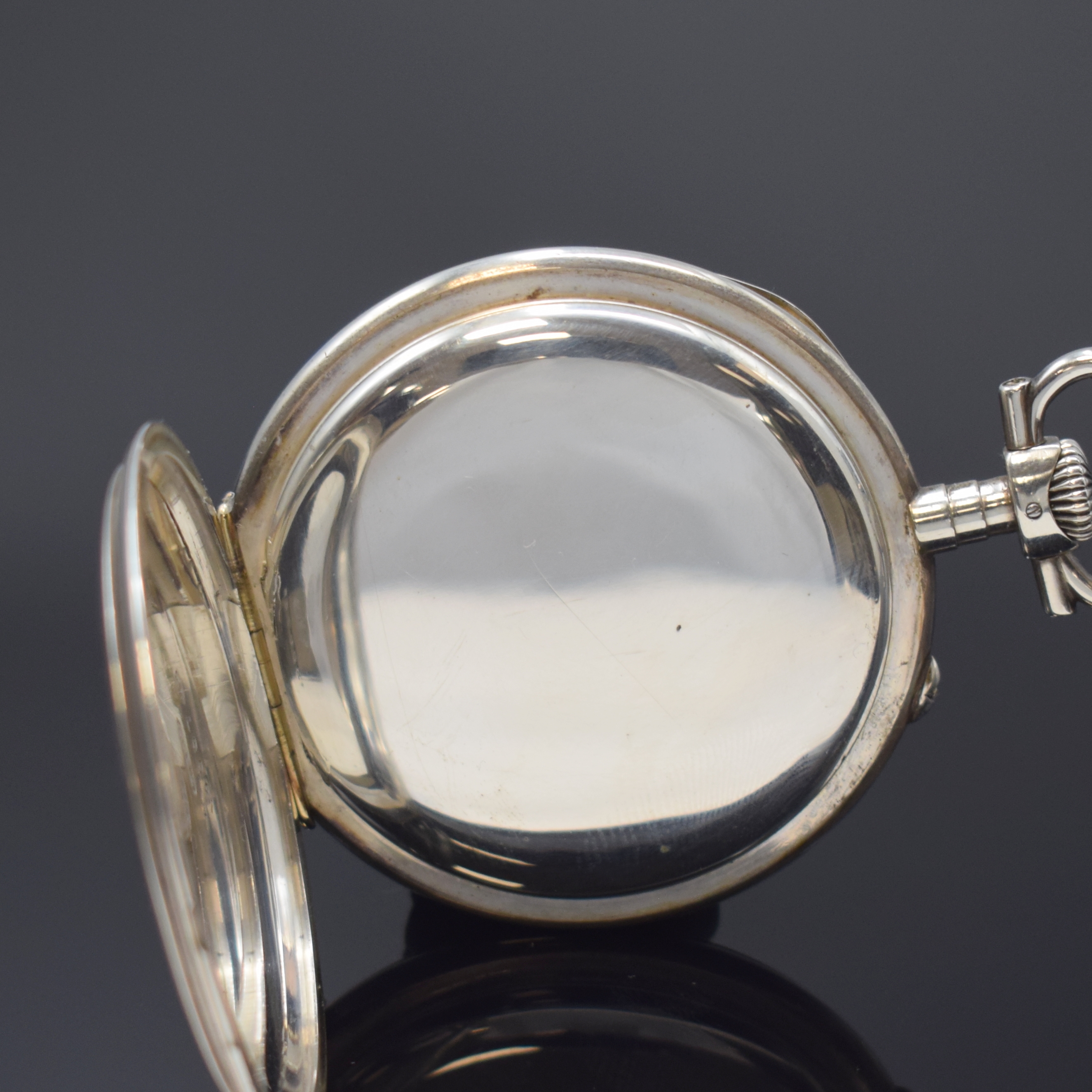 Detail c: DEUTSCHE PRÄZISIONSUHR Original Glashütte Taschenuhr im silbernen Louis-XVI Gehäuse, Deutschland um 1920, offenes, gestuftes Geh. m. ...