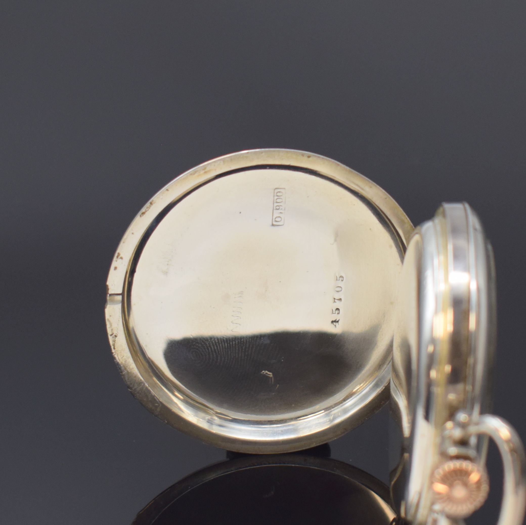 Detail b: A. LANGE & SÖHNE Glashütte offene Taschenuhr in Silber, Deutschland lt. beiliegendem Archivauszug verk. 1903, glattes "Breguet"- Geh. ...
