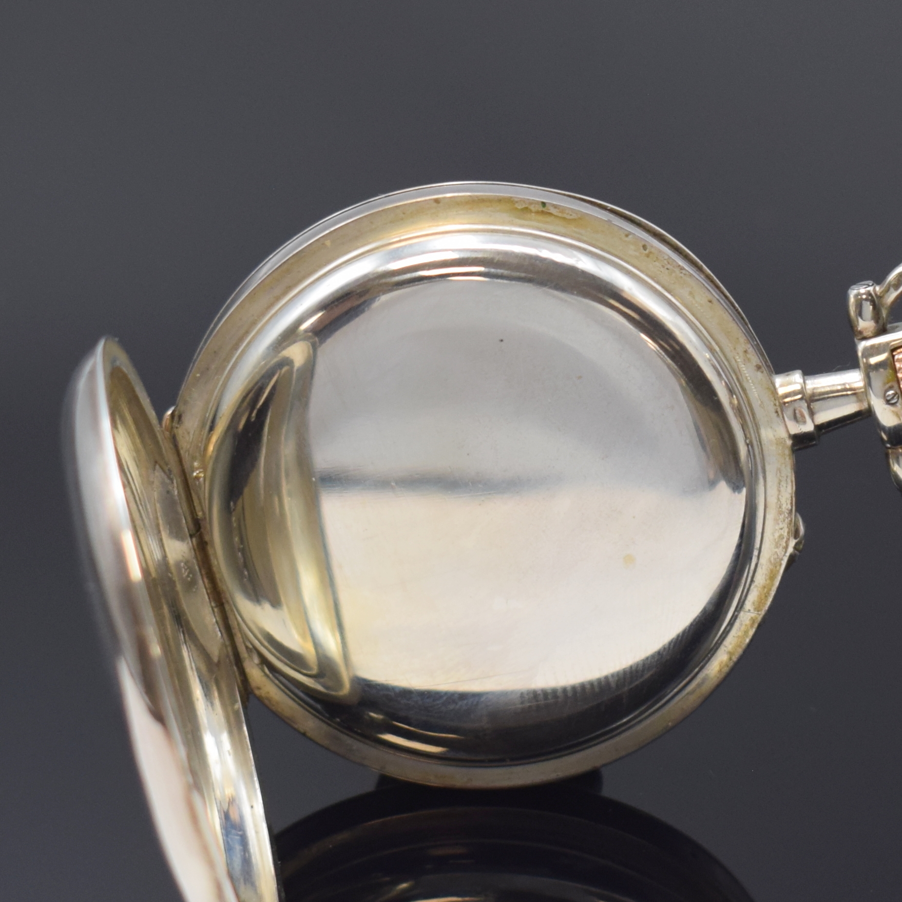 Detail c: A. LANGE & SÖHNE Glashütte offene Taschenuhr in Silber, Deutschland lt. beiliegendem Archivauszug verk. 1903, glattes "Breguet"- Geh. ...