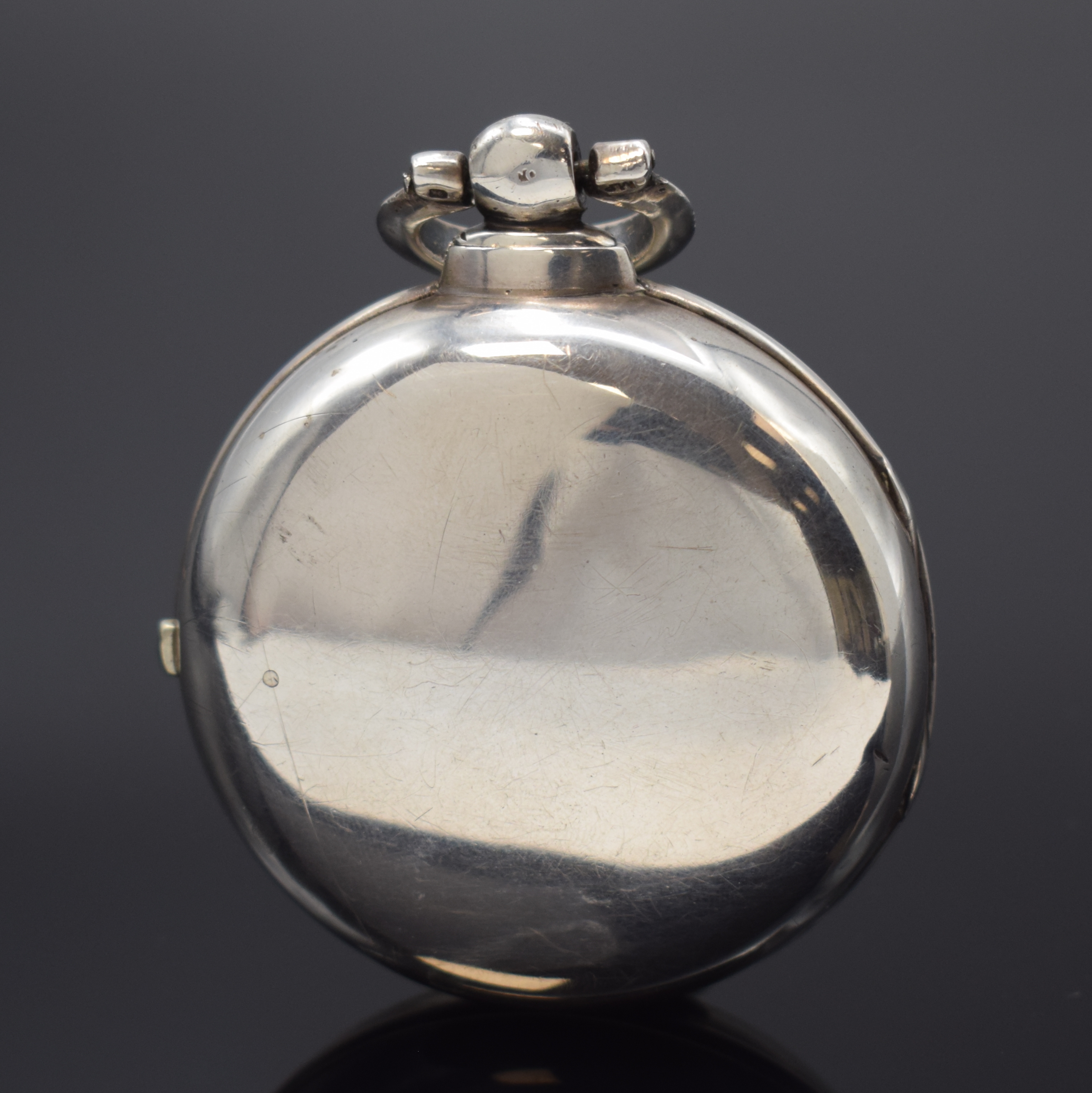 Detail a: BOTHAMLEY Boston schwere Spindeltaschenuhr in Sterlingsilber, London Hallmark 1860, glattes Geh. u. Übergeh. dell., verg. Zifferbl. m. eingelassenem ...