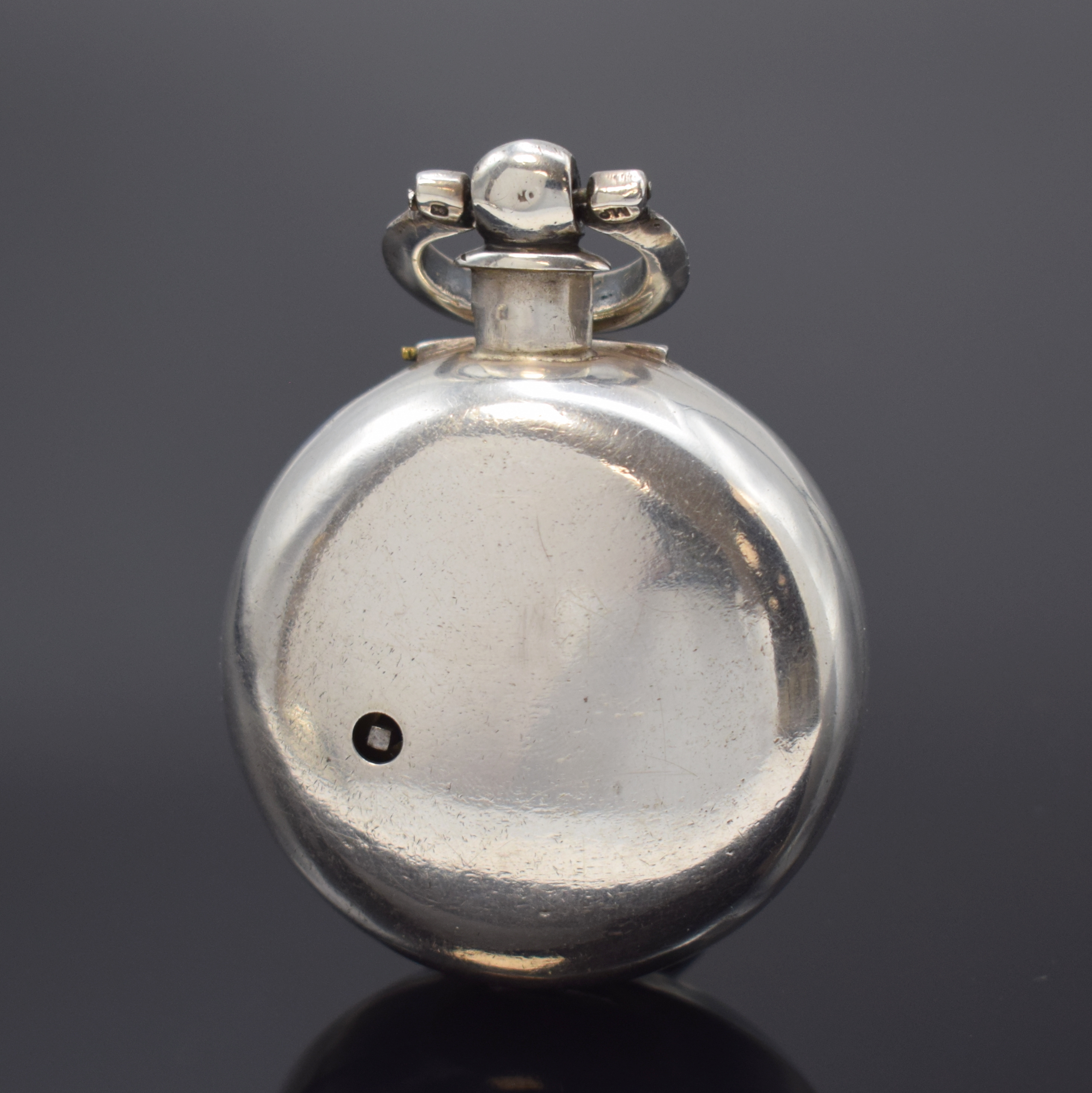 Detail b: BOTHAMLEY Boston schwere Spindeltaschenuhr in Sterlingsilber, London Hallmark 1860, glattes Geh. u. Übergeh. dell., verg. Zifferbl. m. eingelassenem ...