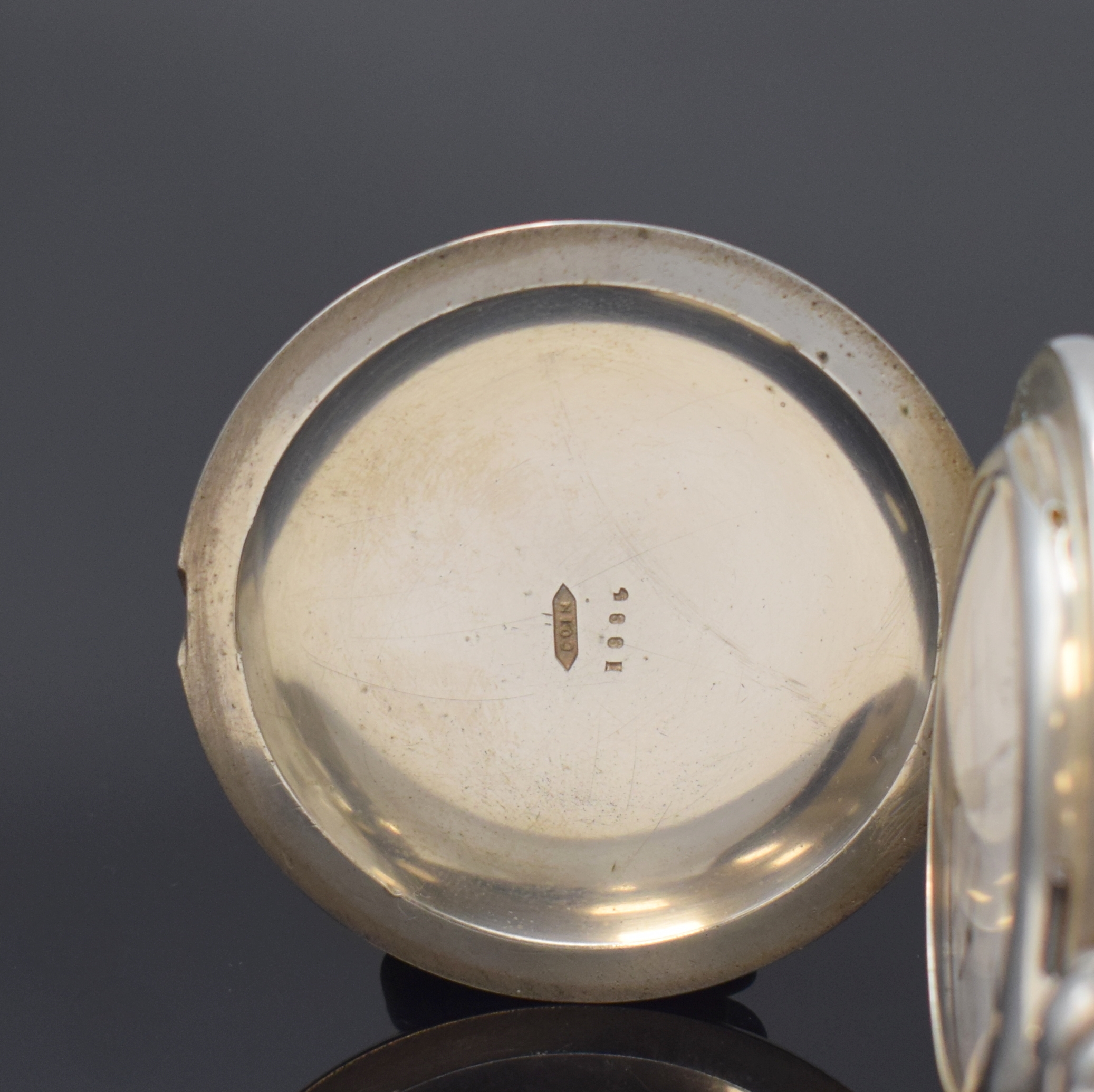 Detail a: ROCKFORD WATCH CO Illinois sehr schwere und große Savonette in Silber, USA um 1880, Schlüsselaufzug, glattes Geh. m. Goldscharnieren, ...