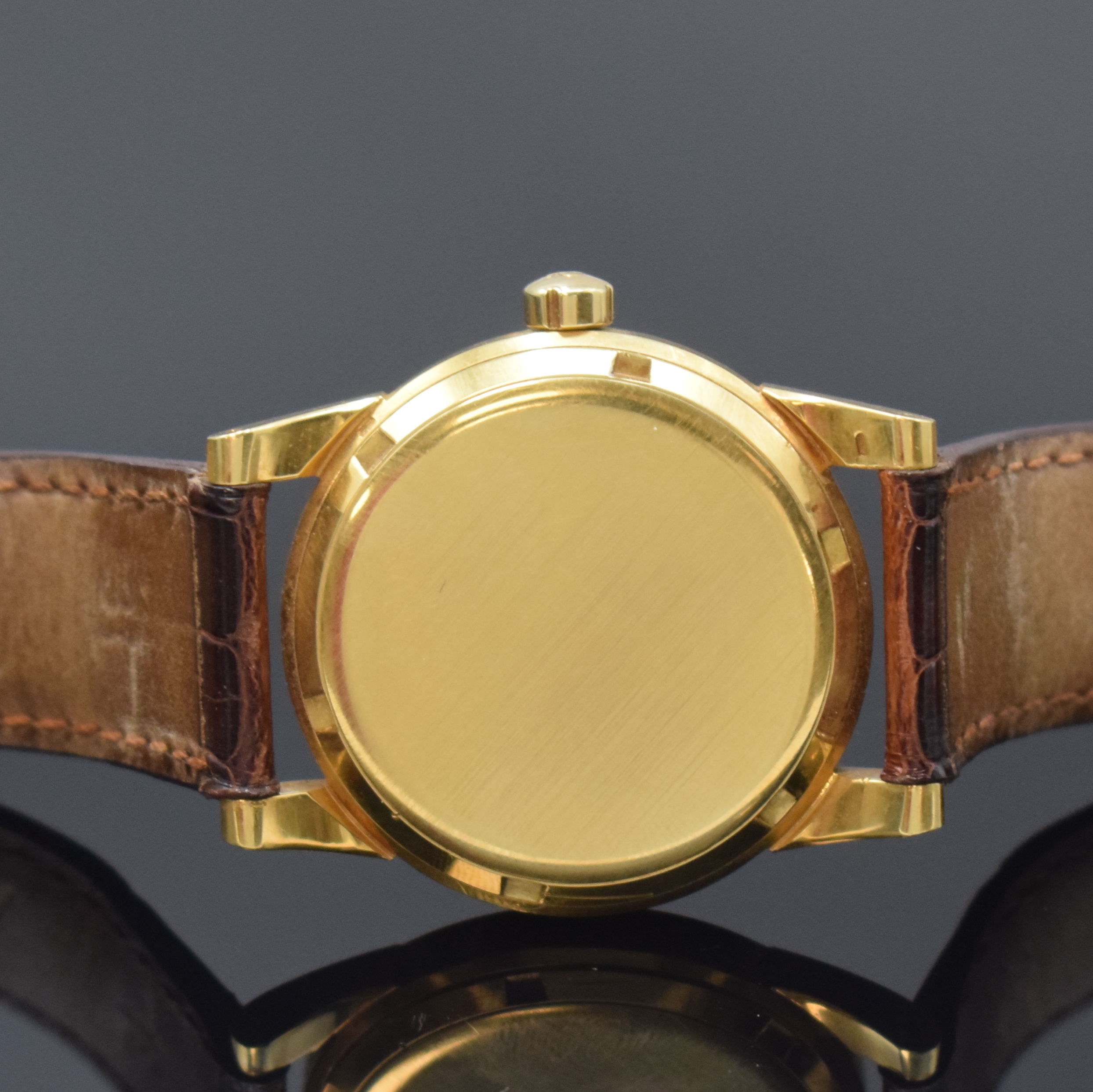 Detail c: OMEGA Seamaster in GG 750/000 Referenz 2577 / 2520 SC, Hammerautomatik, Schweiz um 1953, Boden verschr., silb. Duoton-Zifferbl. m. aufgel. Indizes ...
