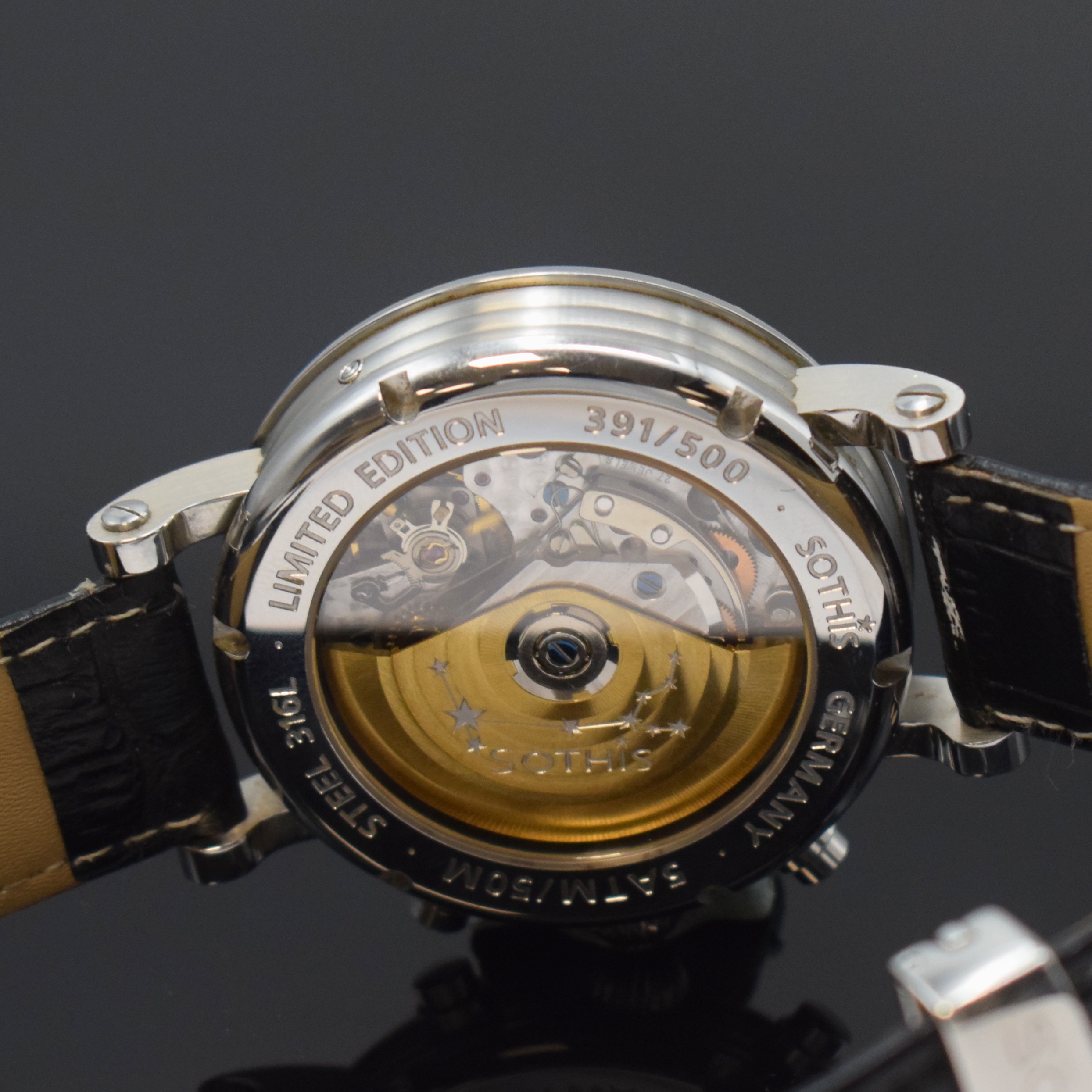 Detail f: SOTHIS auf 500 Stück limitierte Armbanduhr Chronograph Classico, Automatik, Deutschland/ Schweiz um 2010, beids. vergl. Edelstahlgeh. inkl. ...