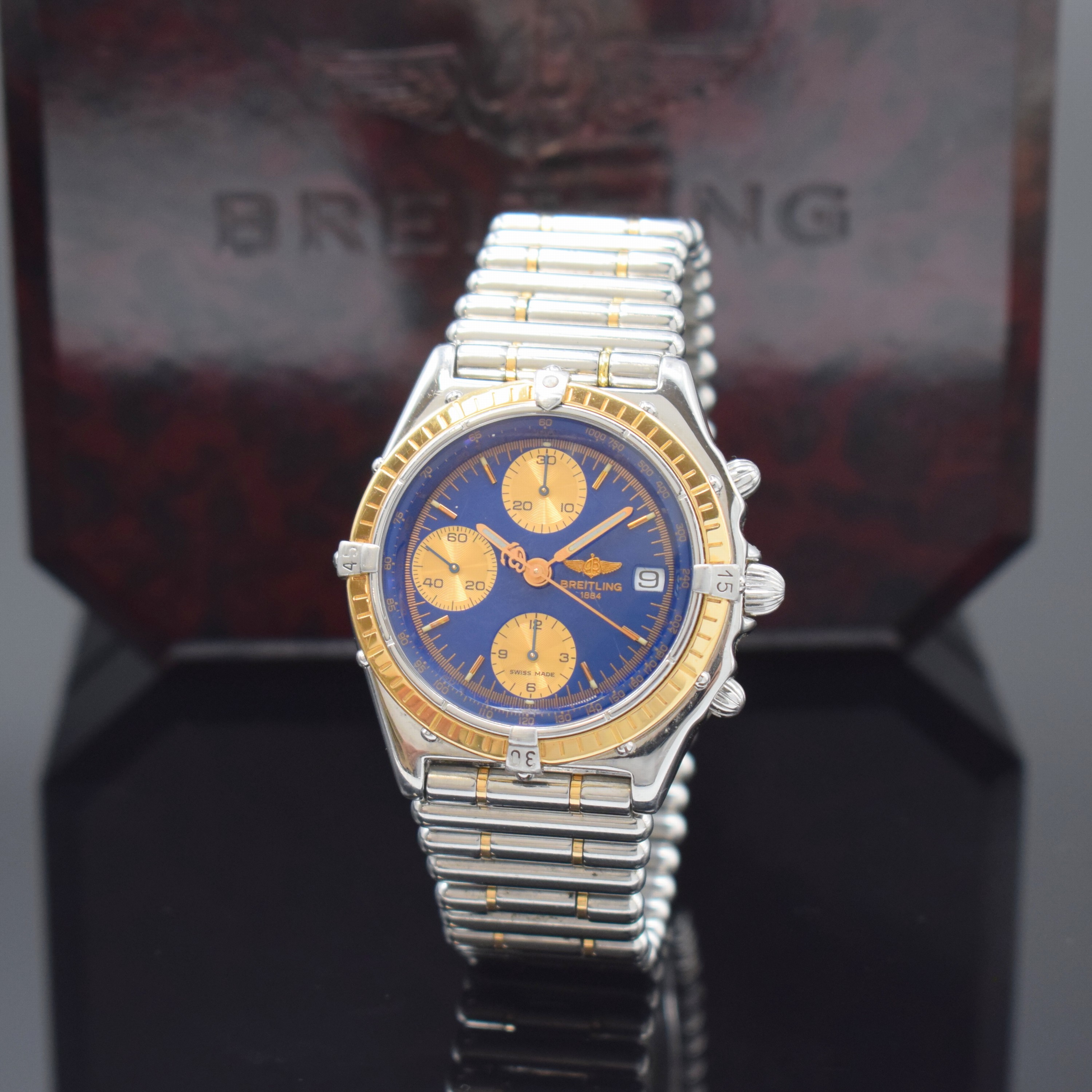 BREITLING Chronomat Herrenarmbanduhr Referenz C13048, Schweiz um 1994, Automatik, Geh. in Edelstahl/Rosegold komb. inkl. orig. Roleauxband m. dopp. ...