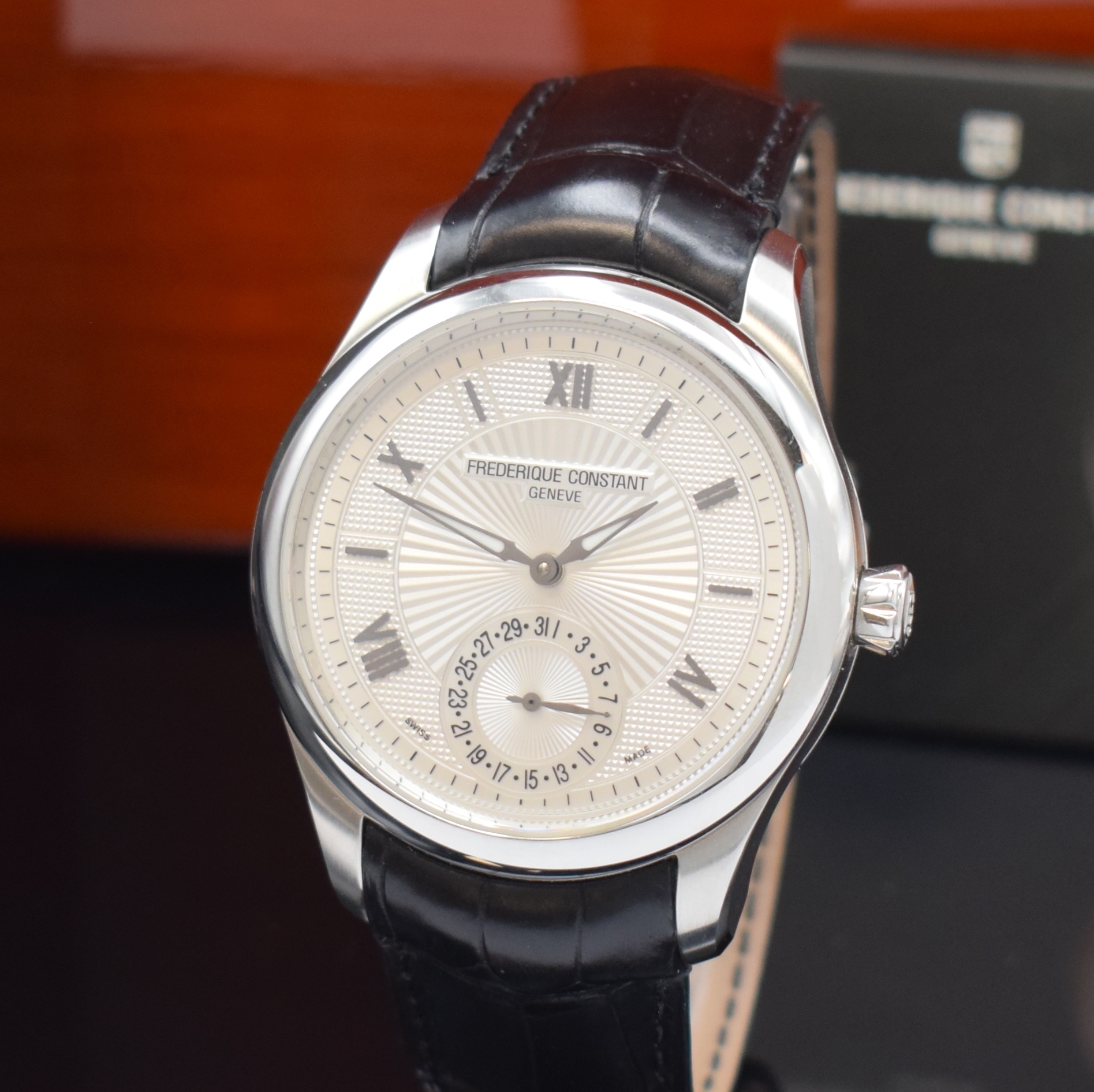 Detail a: FREDERIQUE CONSTANT Herrenarmbanduhr Maxime Manufacture Referenz FC-700X5M4/5/6, Automatik, Edelstahlgeh. inkl orig. Lederband m. orig. Faltschl., ...