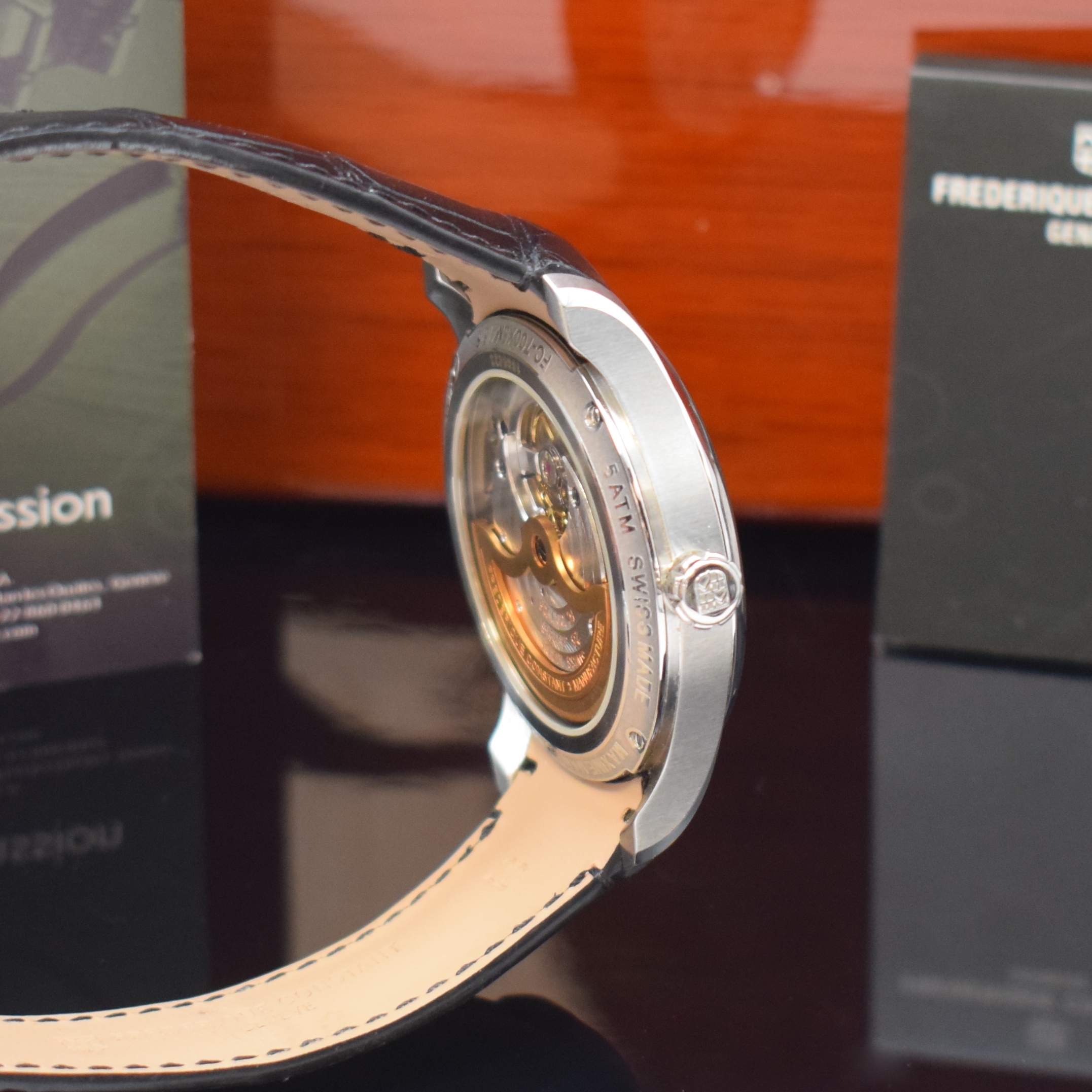 Detail c: FREDERIQUE CONSTANT Herrenarmbanduhr Maxime Manufacture Referenz FC-700X5M4/5/6, Automatik, Edelstahlgeh. inkl orig. Lederband m. orig. Faltschl., ...