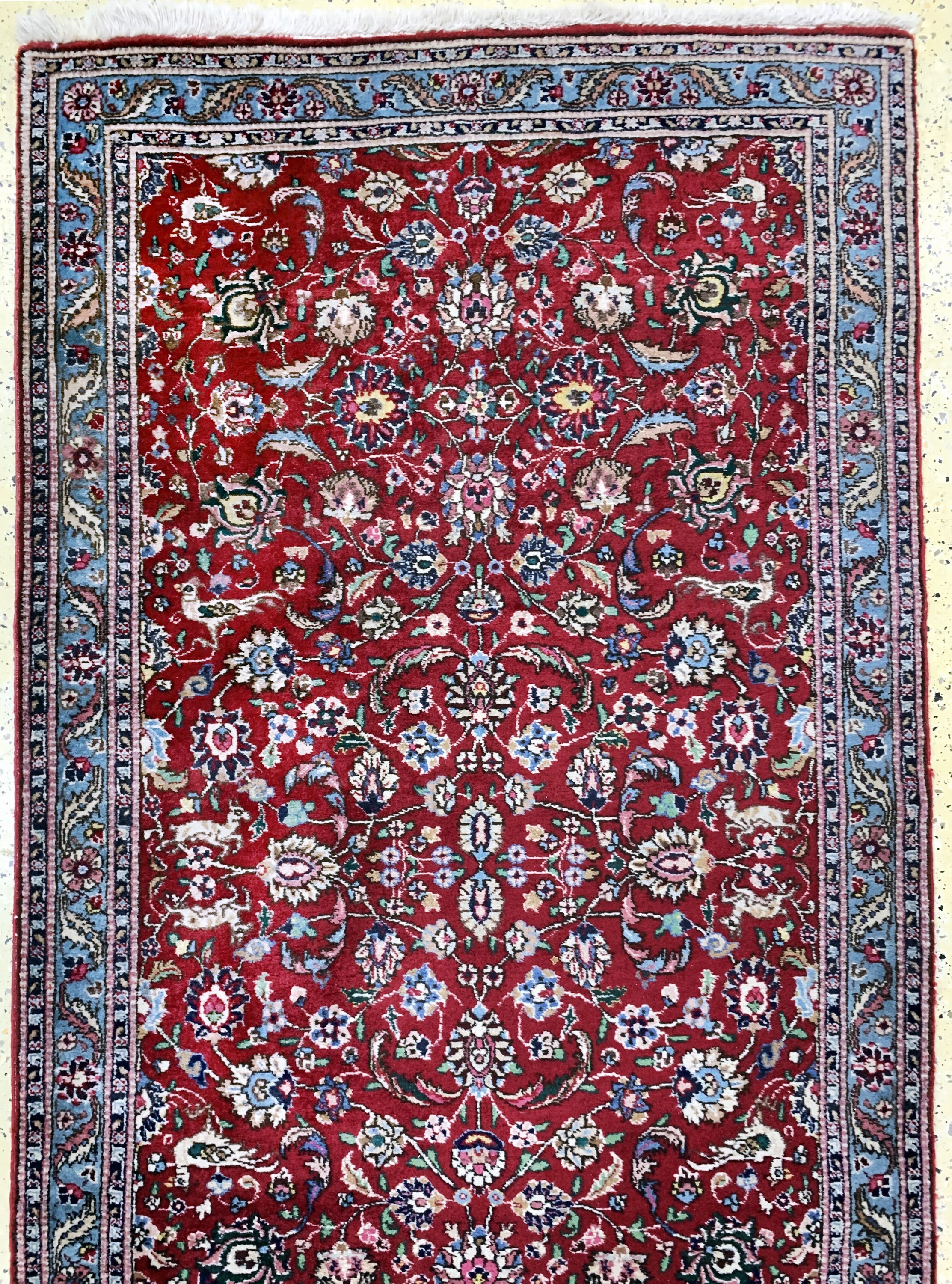 Detail a: Täbriz alt, Persien, Mitte 20.Jhd, Wolle auf Baumwolle, ca. 470 x 117 cm, EHZ: 2
