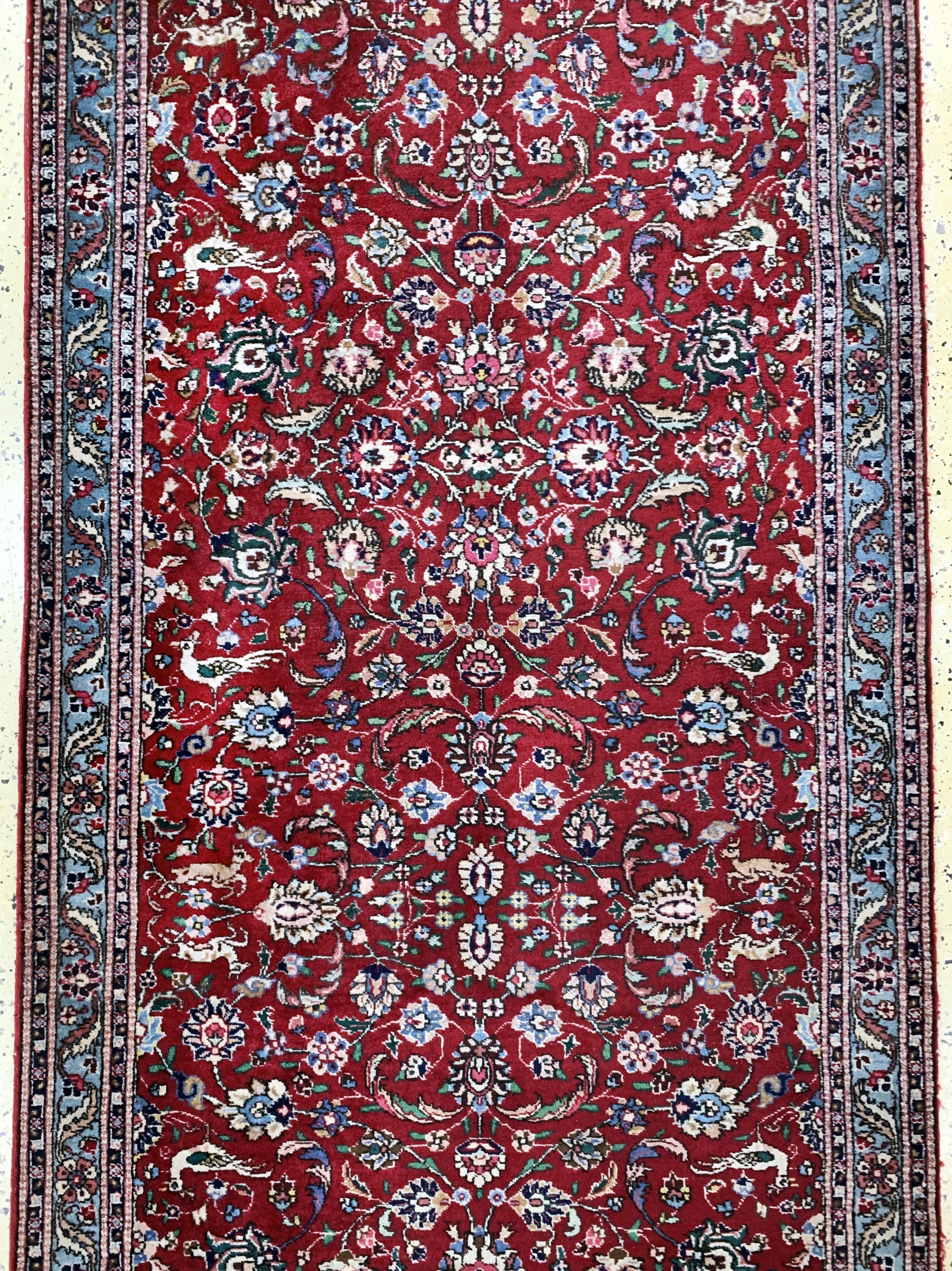 Detail b: Täbriz alt, Persien, Mitte 20.Jhd, Wolle auf Baumwolle, ca. 470 x 117 cm, EHZ: 2