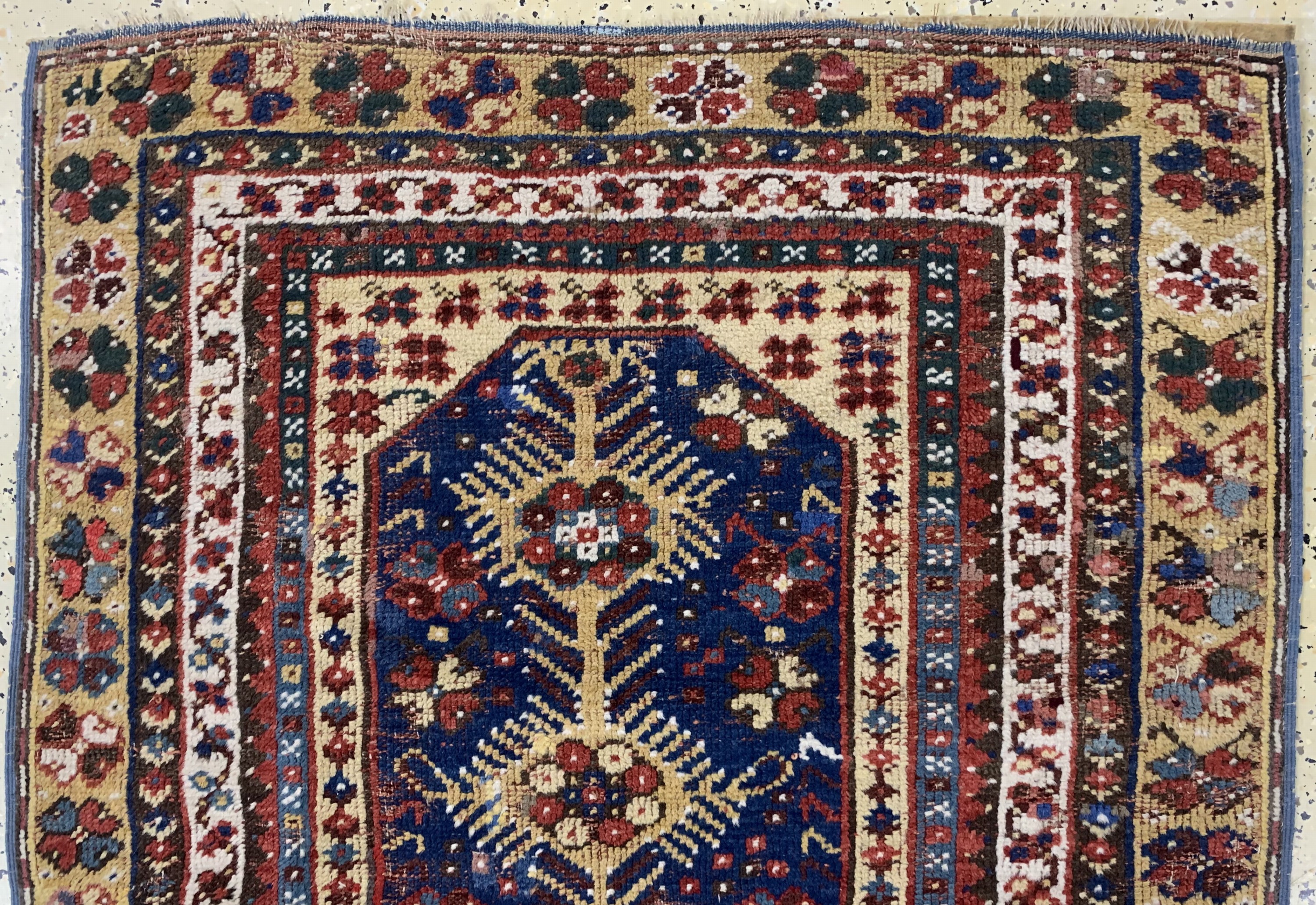 Detail a: Antiker Megri, Türkei, 19.Jhd, Wolle auf Wolle, ca. 130 x 95 cm, EHZ: 3(alte restaurierungen).