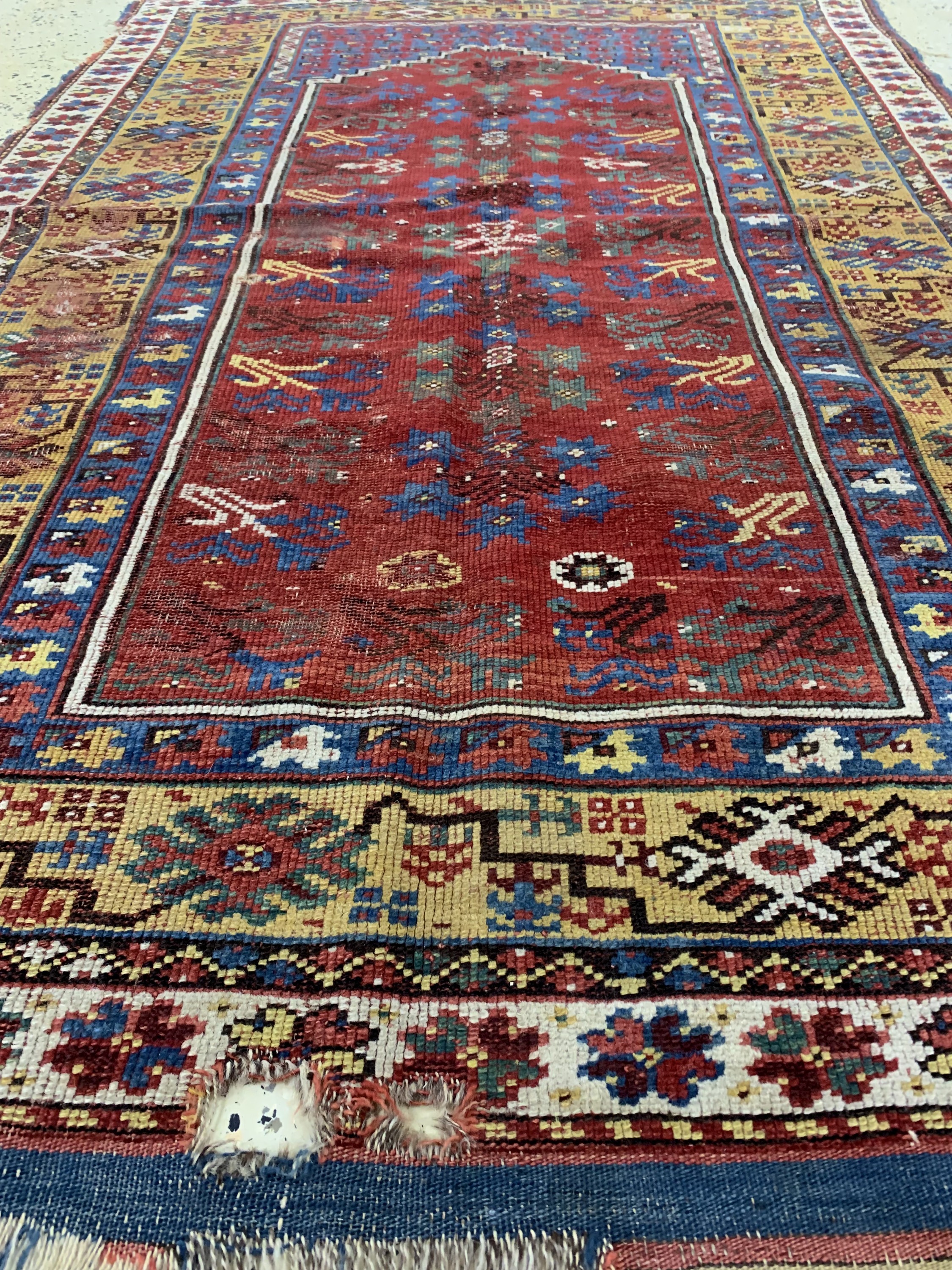 Detail d: Antiker Megri, Türkei, 19.Jhd, Wolle auf Wolle, ca. 190 x 123 cm, EHZ: 4