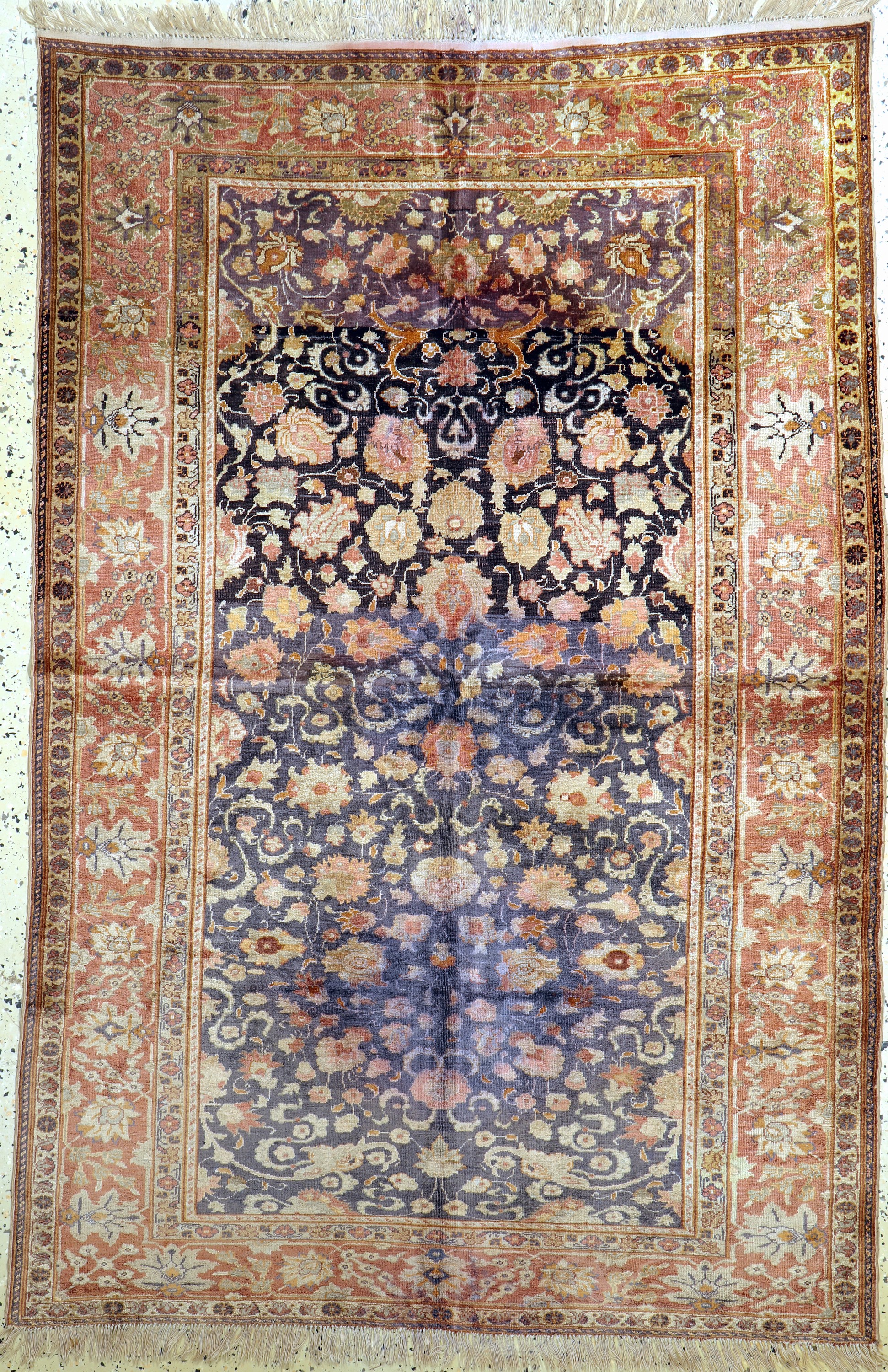Seiden Kayseri, Türkei, Anfang 20.Jhd, Seide auf Baumwolle, ca. 182 x 122 cm, verfärbt, EHZ: 3