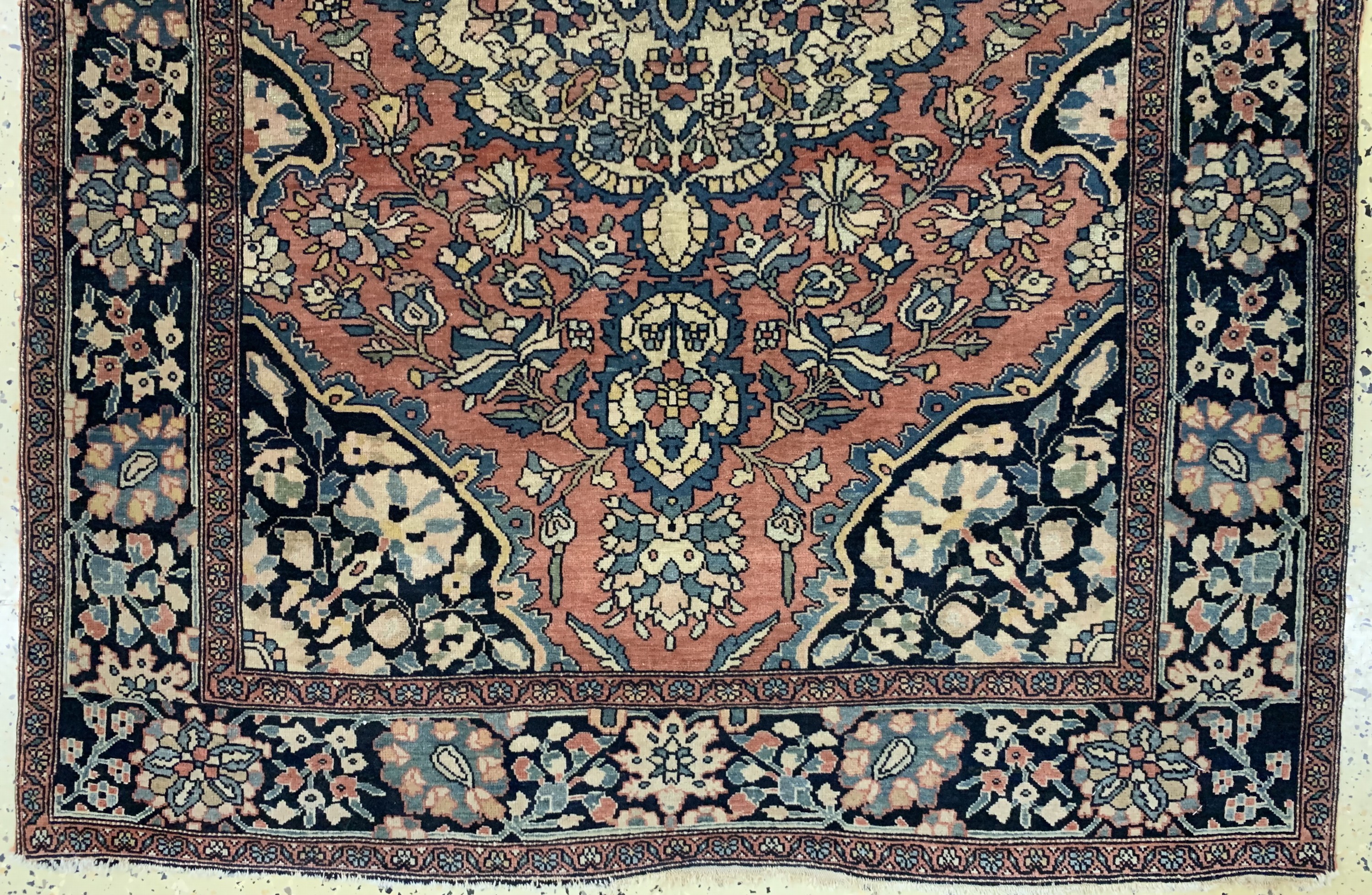 Detail b: Antiker Farahan, Persien, um 1900, Wolle auf Baumwolle, ca. 148 x 104 cm, EHZ: 3
