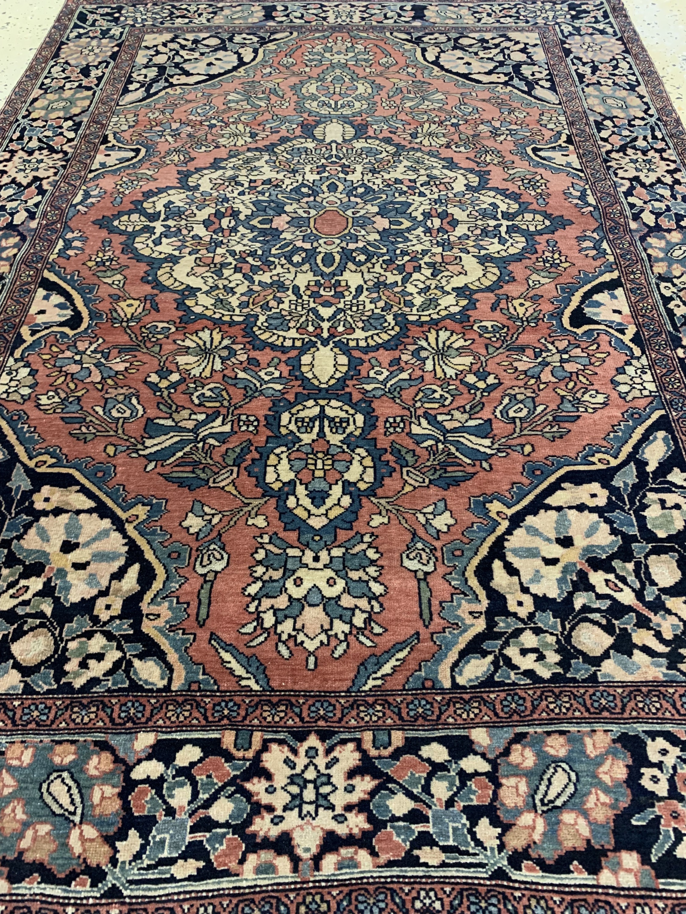 Detail d: Antiker Farahan, Persien, um 1900, Wolle auf Baumwolle, ca. 148 x 104 cm, EHZ: 3