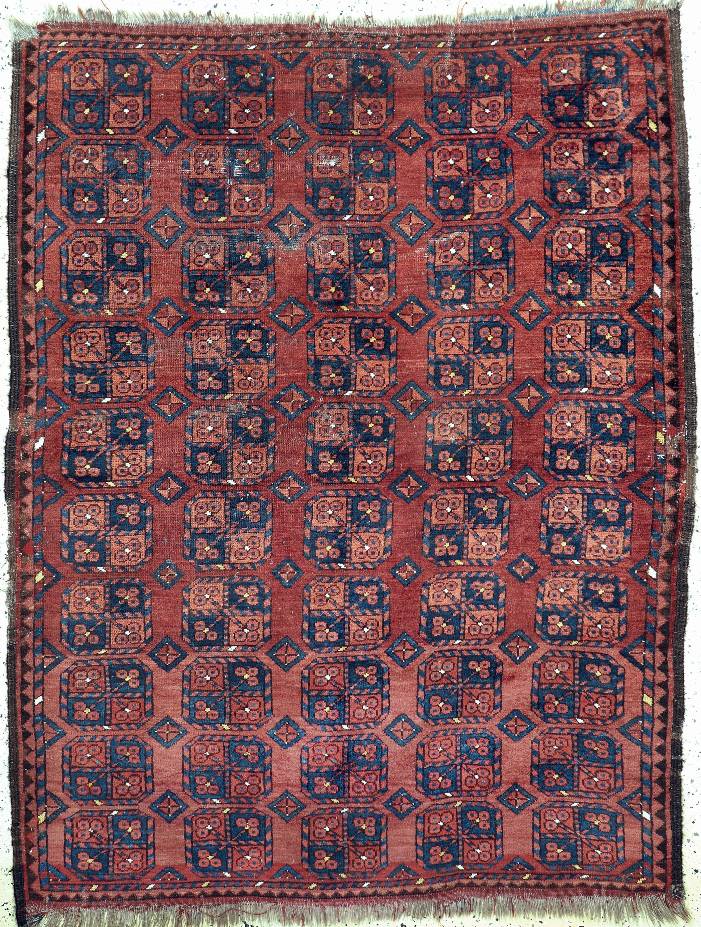 Antiker Ersari, Turkmenistan, 19.Jhd, Wolleauf Wolle, ca. 200 x 155 cm, EHZ: 3, (kleine Restaurierungen)