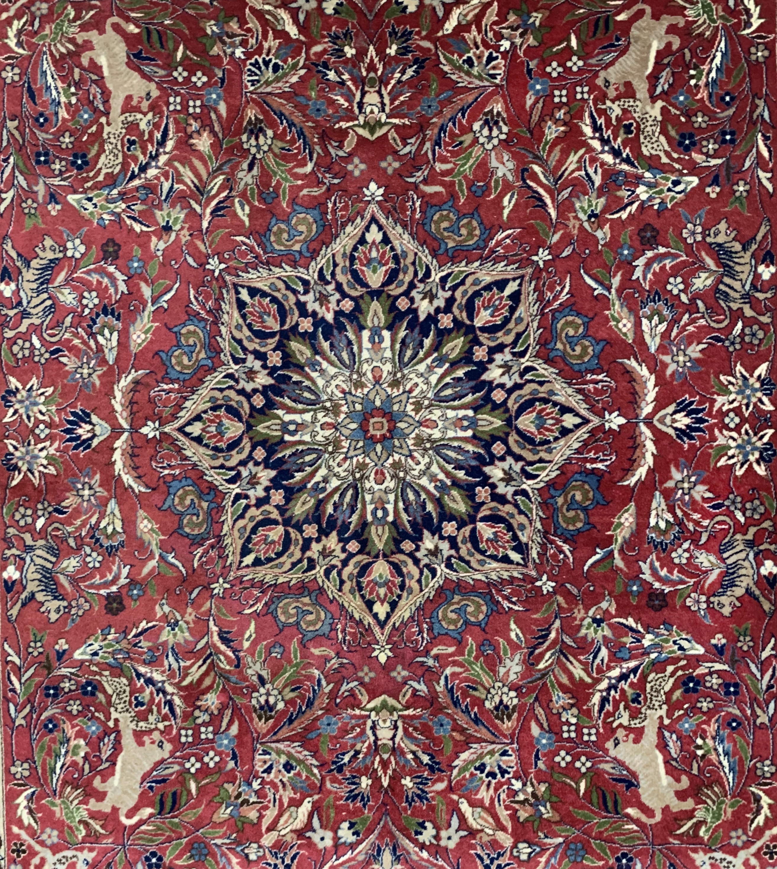 Detail c: Esfahan fein, China, Ende 20.Jhd, Korkwolleauf Seide, ca. 196 x 128 cm, ca. 1,0 Mio. Kn/qm, EHZ: 2