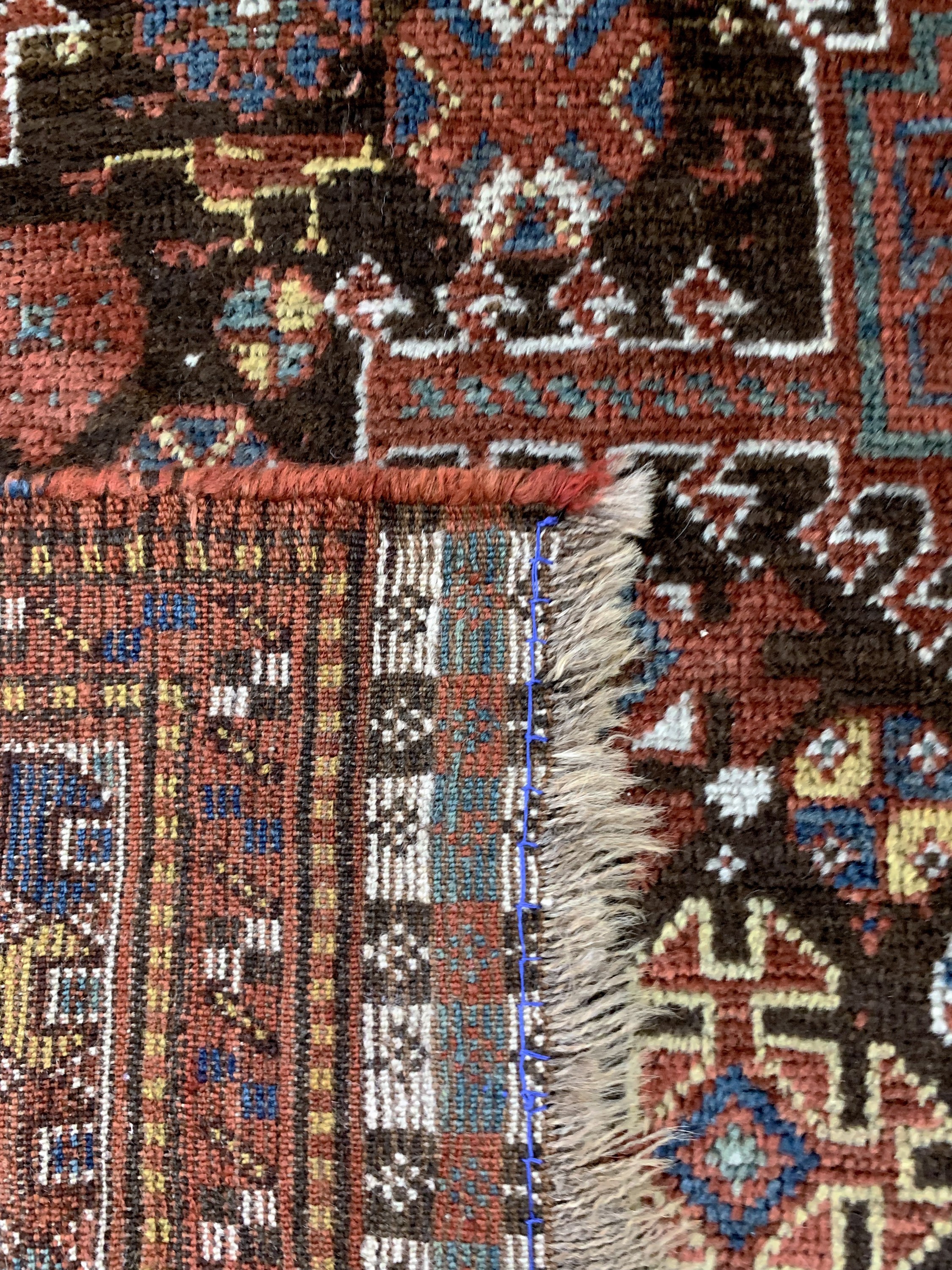Detail e: Antiker Khamseh, Persien, 19.Jhd, Wolle aufWolle, ca. 202 x 170 cm, EHZ: 3