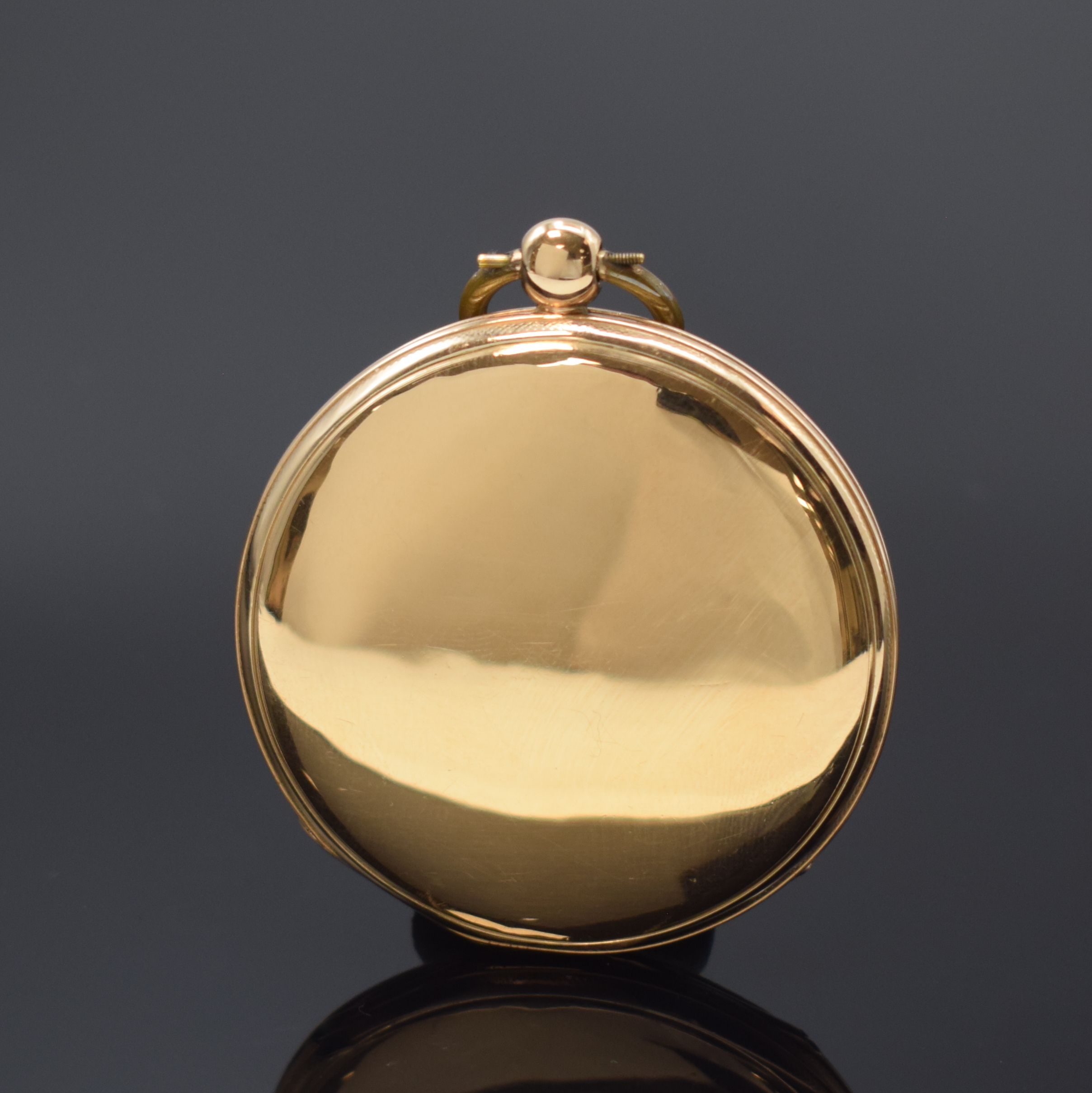Detail a: L'EPINE Taschenuhr mit digitaler Stunde in RoseG 750/000, Schweiz um 1830, Schlüsselaufzug, glattes Geh. m. guill. Rand, Bügel später, guill. ...