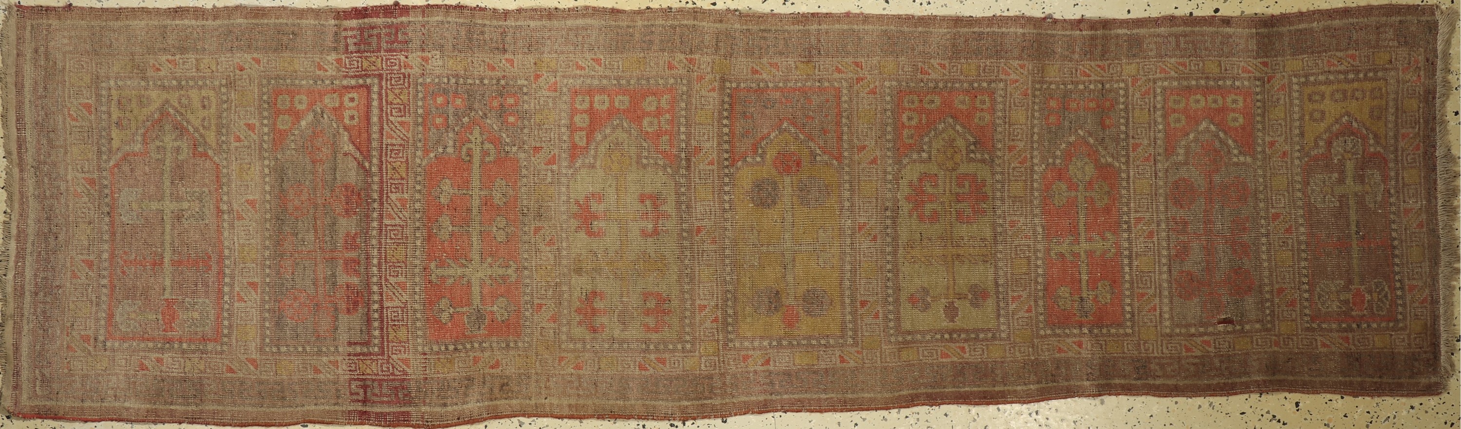 Khotan"Saf"antik, Turkestan, um 1900, Wolleauf Baumwolle, ca. 270 x 80 cm, EHZ: 3, (kleiner Restaurierung).