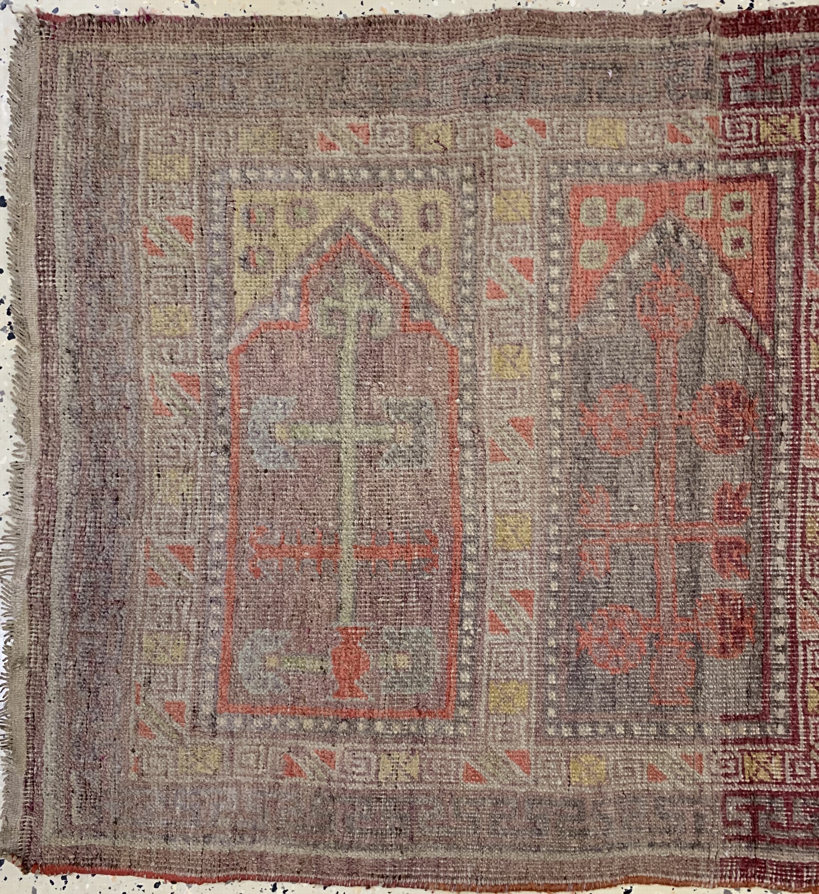 Detail a: Khotan"Saf"antik, Turkestan, um 1900, Wolleauf Baumwolle, ca. 270 x 80 cm, EHZ: 3, (kleiner Restaurierung).