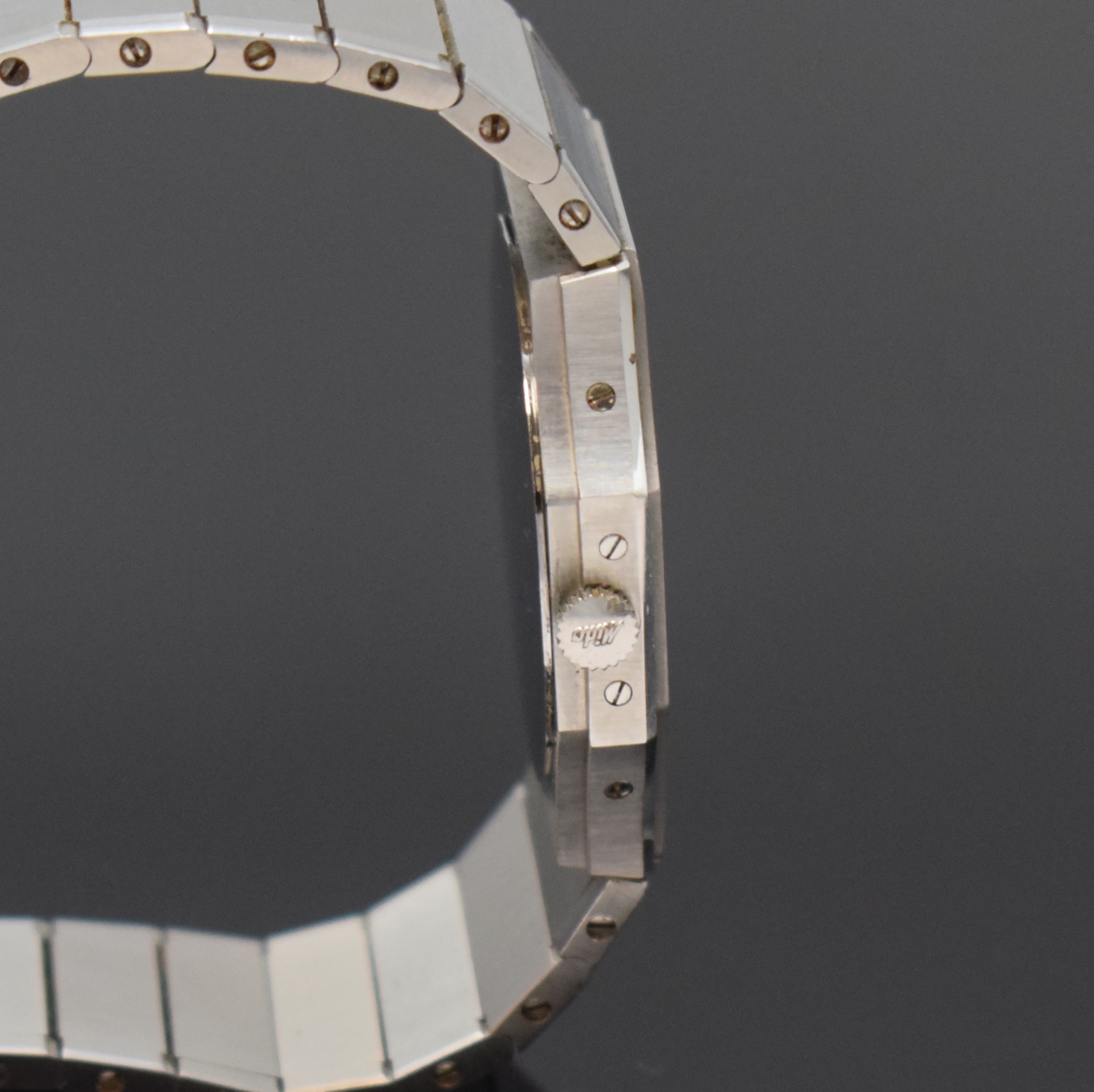 Detail c: MIDO Ocean Star No 1 "Björn Borg" seltene Armbanduhr in Stahl Referenz 8010, Schweiz um 1985, quarz, Boden gedr., orig. Gliederband m. ...