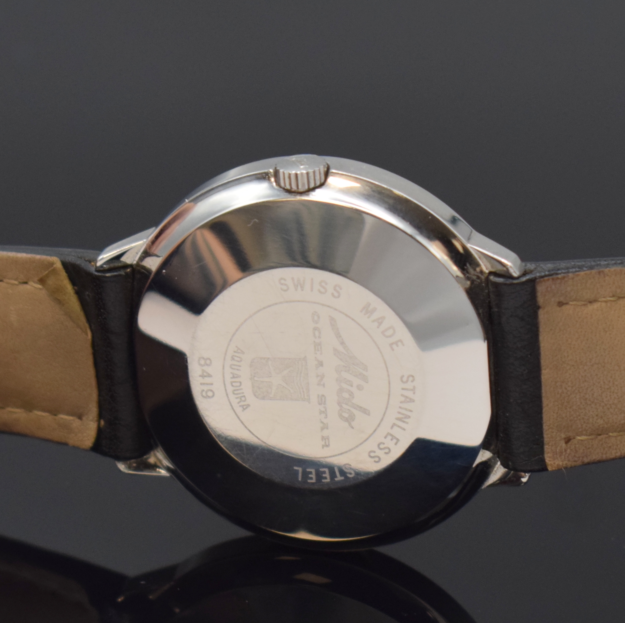 Detail c: MIDO Commander Herrenarmbanduhr Serie Ocean Star Datoday, Schweiz um 2000, Automatik, Monocoque-Geh. in Edelstahl, silb. Zifferbl. m. arab. Zahlen u. ...