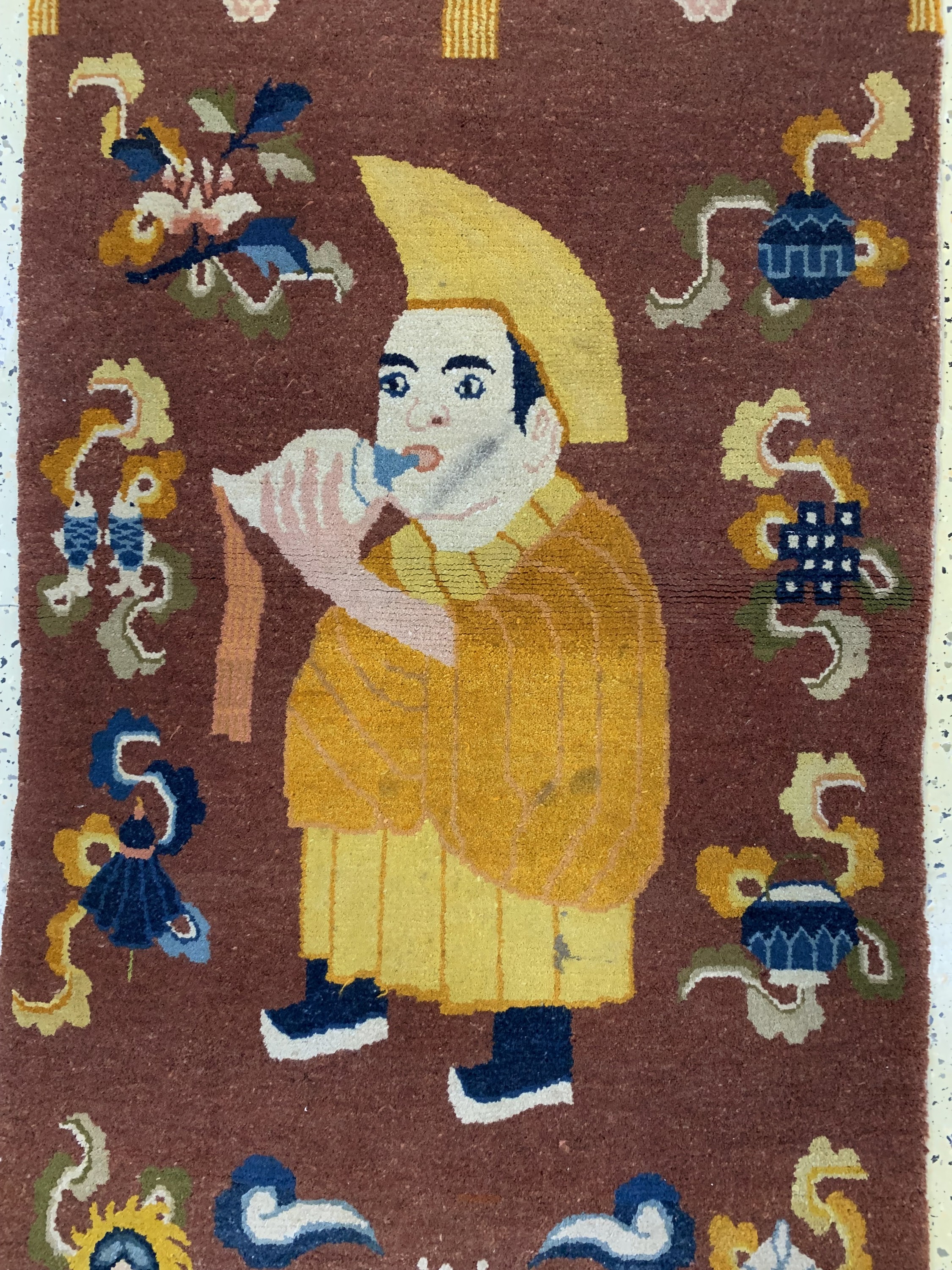 Detail b: "Säulenteppich"antik, China, um 1900, Wolleauf Baumwolle, ca. 240 x 80 cm, EHZ: 2