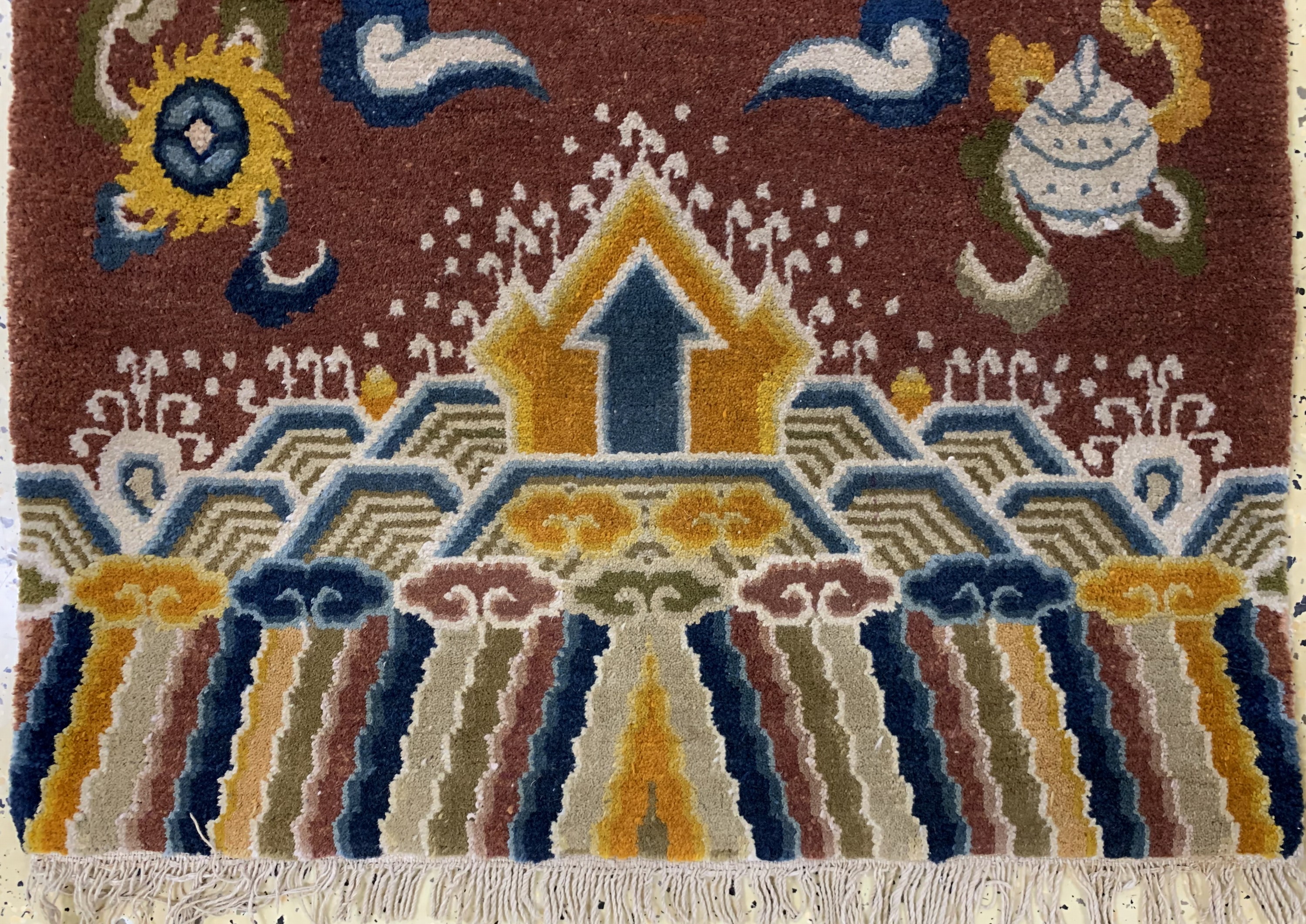 Detail c: "Säulenteppich"antik, China, um 1900, Wolleauf Baumwolle, ca. 240 x 80 cm, EHZ: 2