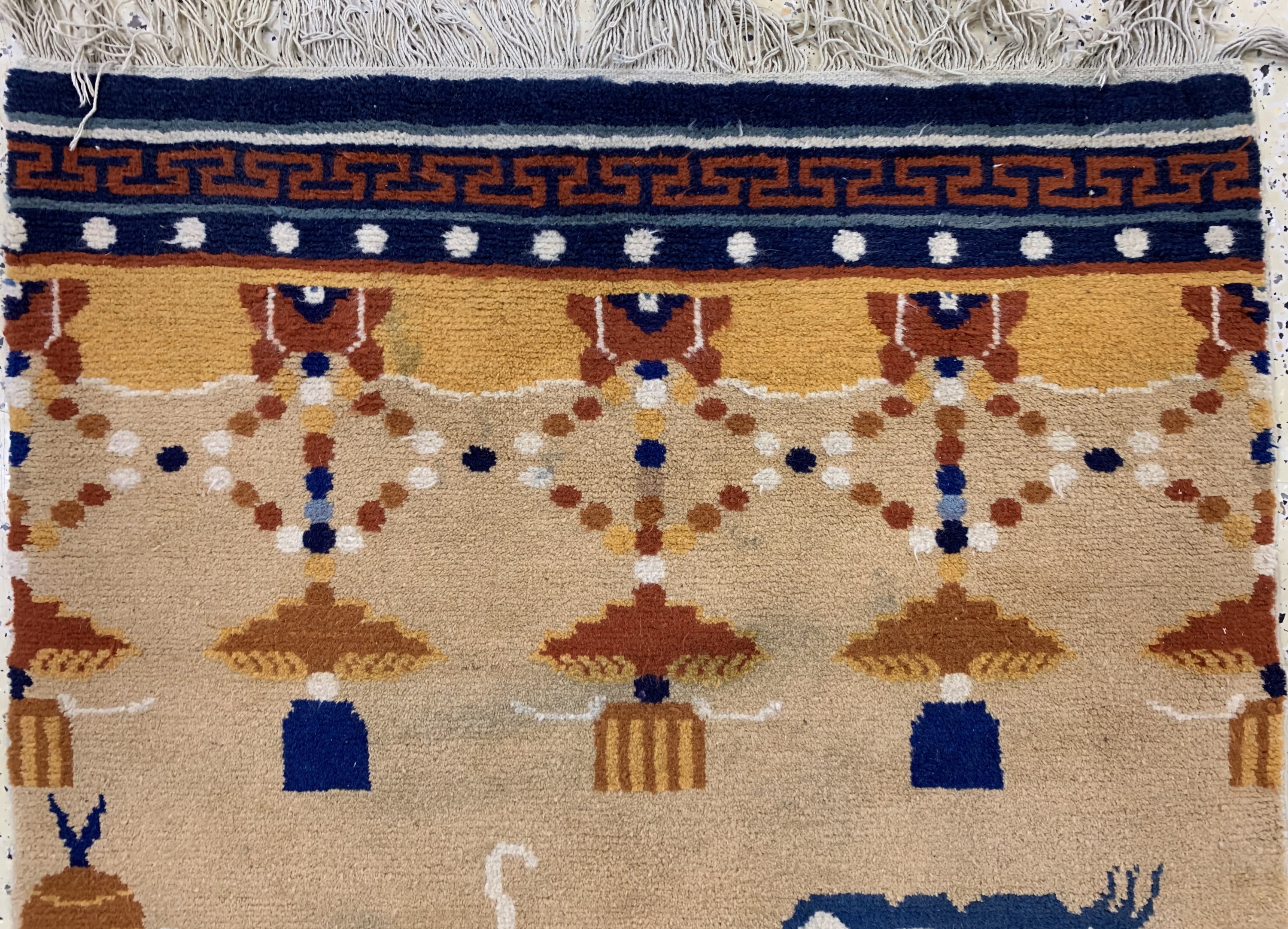 Detail a: "Säulenteppich"alt, China, Anfang 20.Jhd, Wolle auf Baumwolle, ca. 300 x 105 cm, EHZ: 2