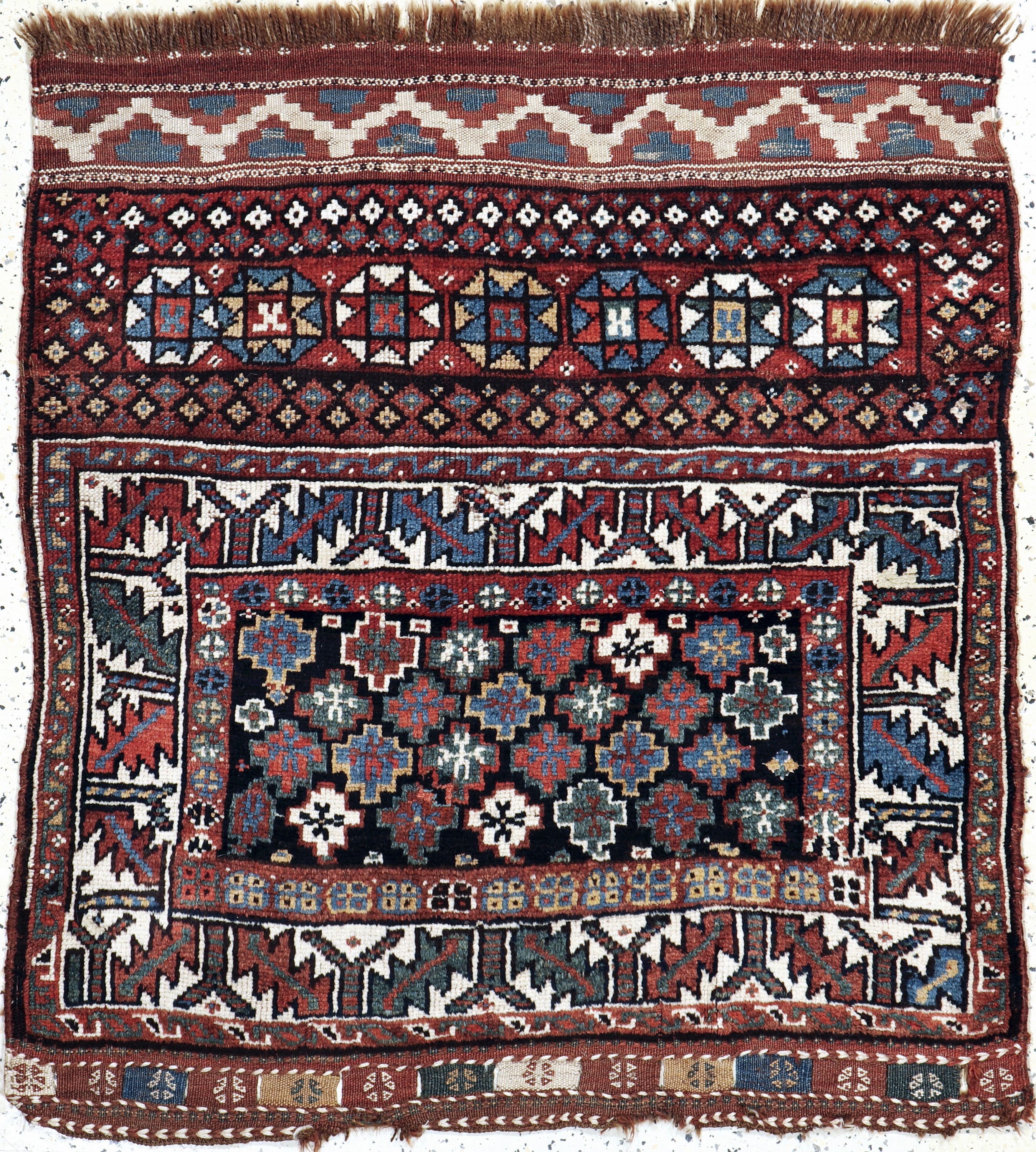 Weramin"Taschenfront"antik, Persien, um 1900, Wolle auf Wolle, ca. 108 x 98 cm, EHZ: 2