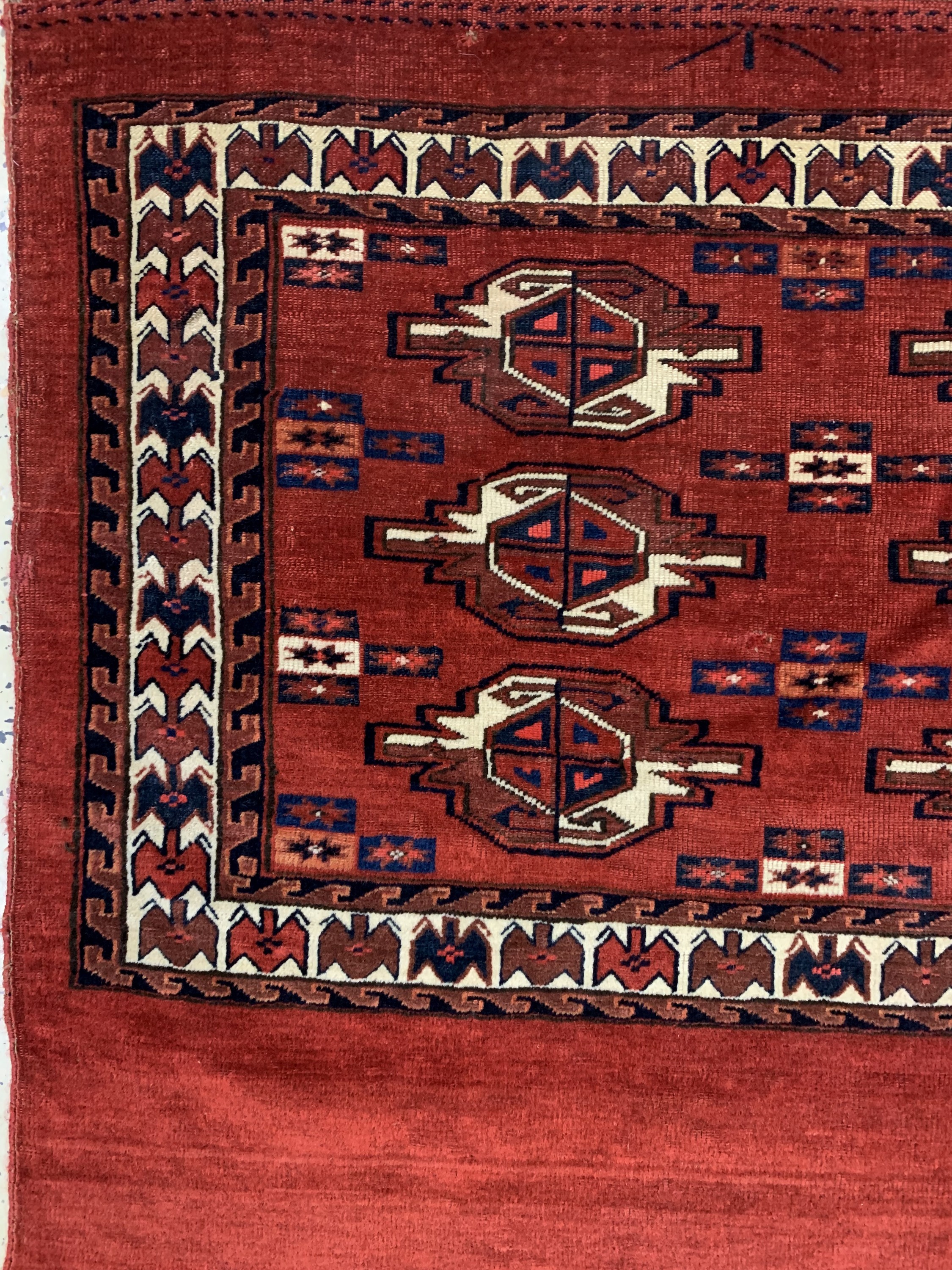 Detail a: Tschowal antik, Turkmenistan, um 1900, Wolle auf Wolle, ca. 123 x 81 cm, EHZ: 3