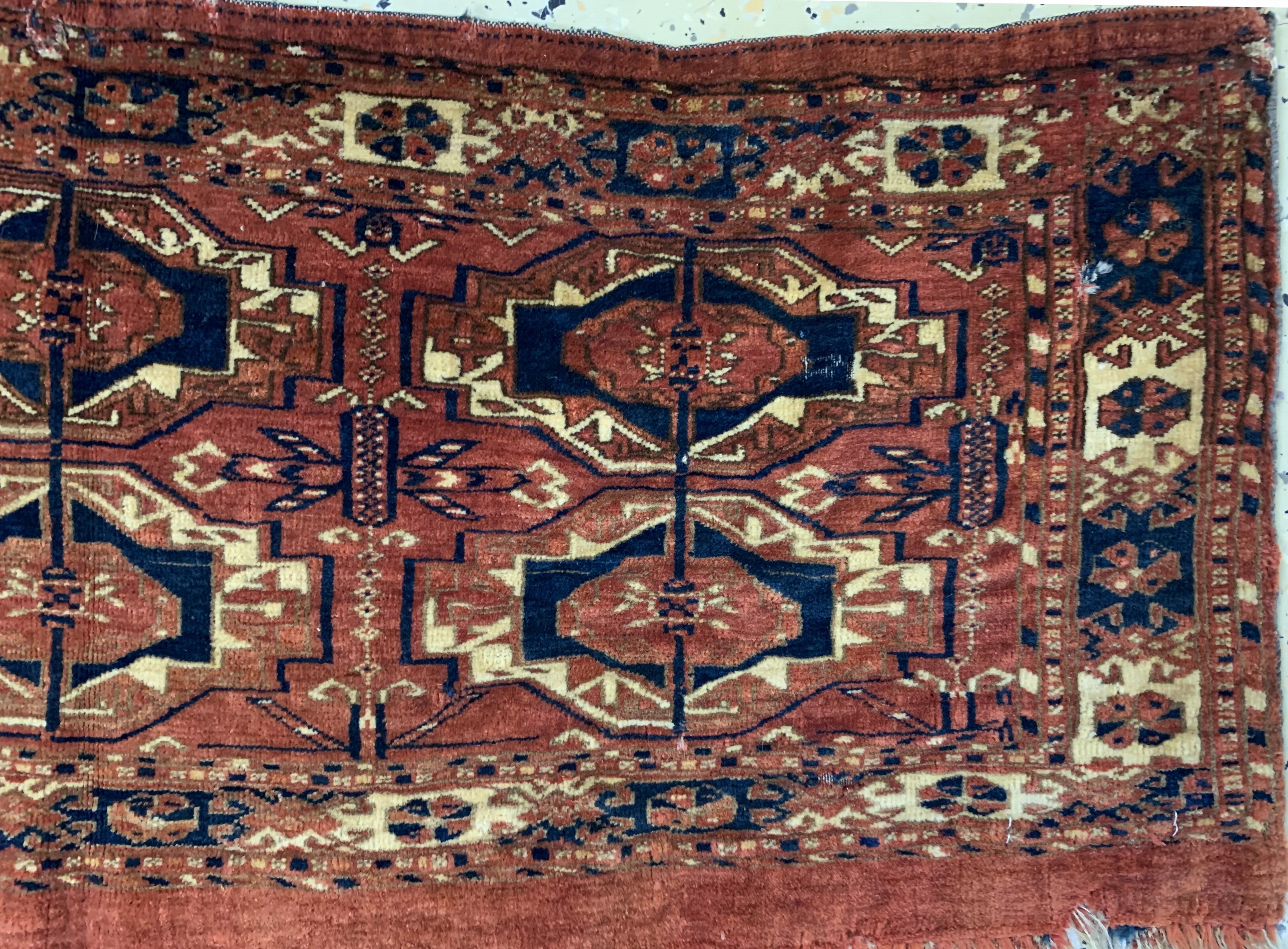 Detail a: Tekke Torba antik, Turkmenistan, 19.Jhd, Wolle auf Wolle, ca. 102 x 39 cm, EHZ: 4
