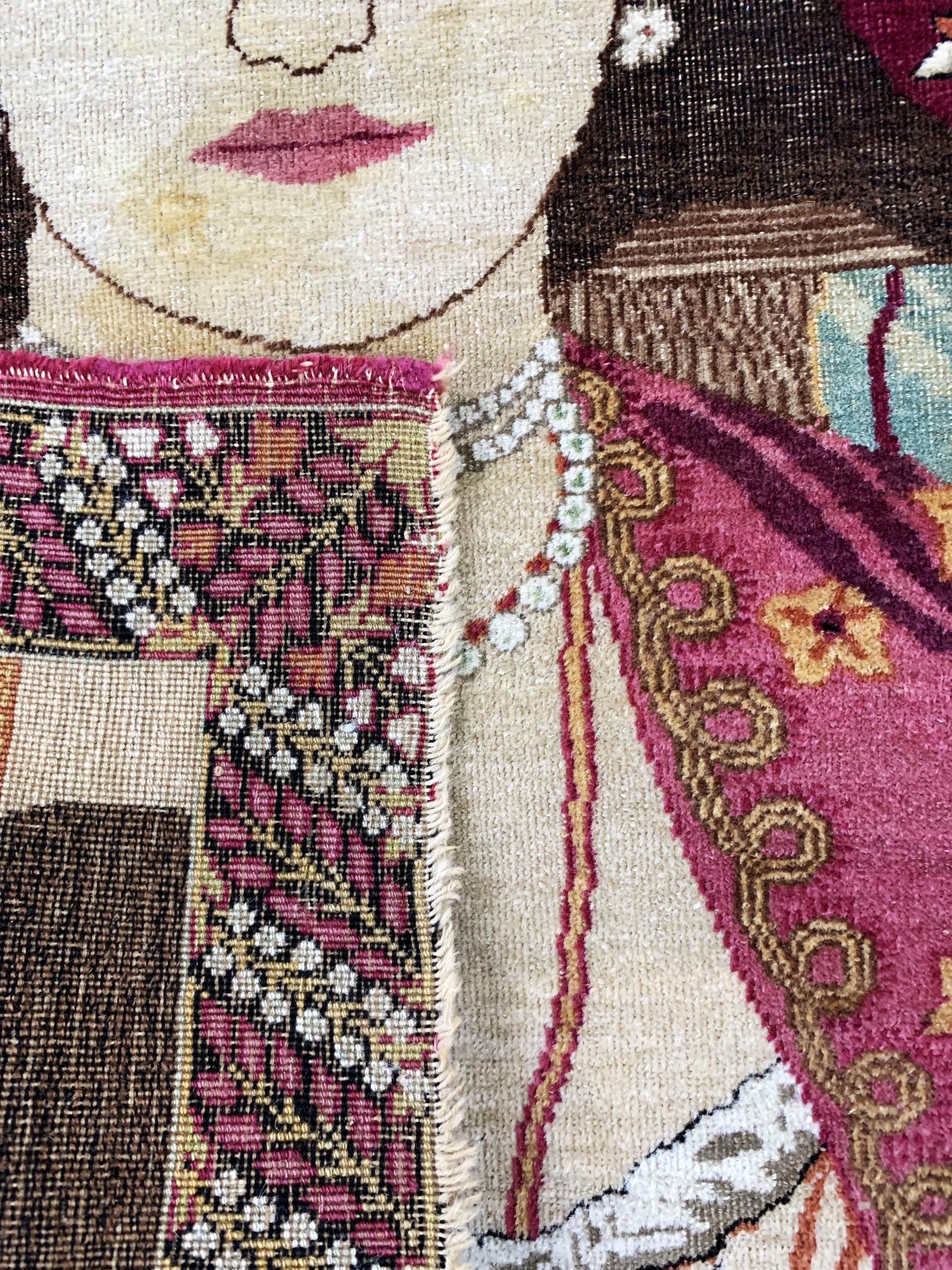 Detail d: Kerman Lawar antik, Persien, 19.Jhd, Wolle auf Baumwolle, ca. 75 x 65 cm, EHZ: 3