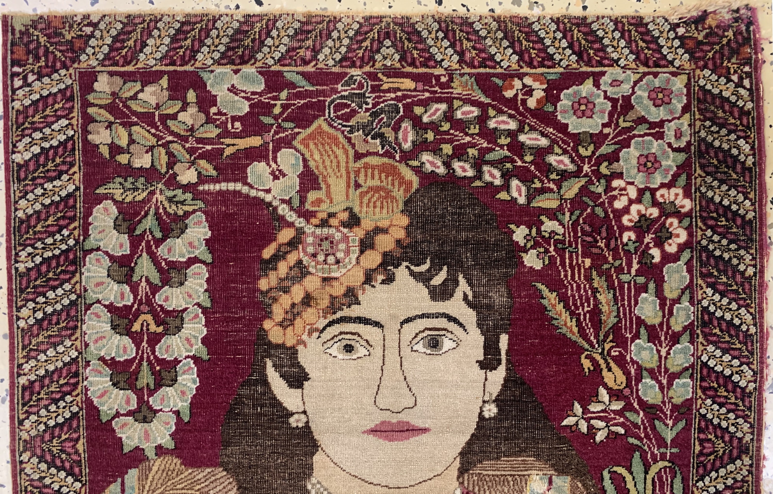 Detail a: Kerman Lawar antik, Persien, 19.Jhd, Wolle auf Baumwolle, ca. 75 x 65 cm, EHZ: 3