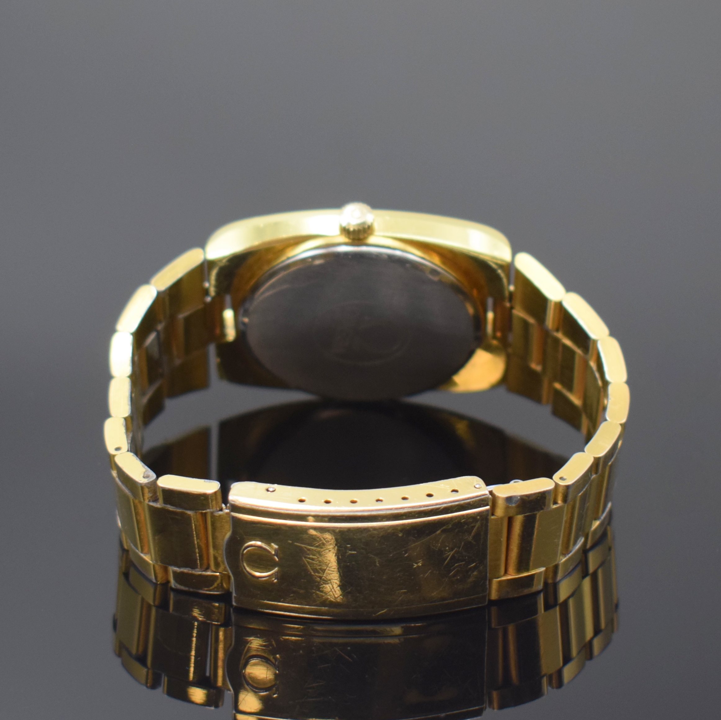 Detail b: OMEGA Herrenarmbanduhr Geneve Referenz 166.0191/366.0835, Automatik, Schweiz um 1974, verg. Metallgeh. inkl. orig. Gliederband (verg. teil. fehlend), ...