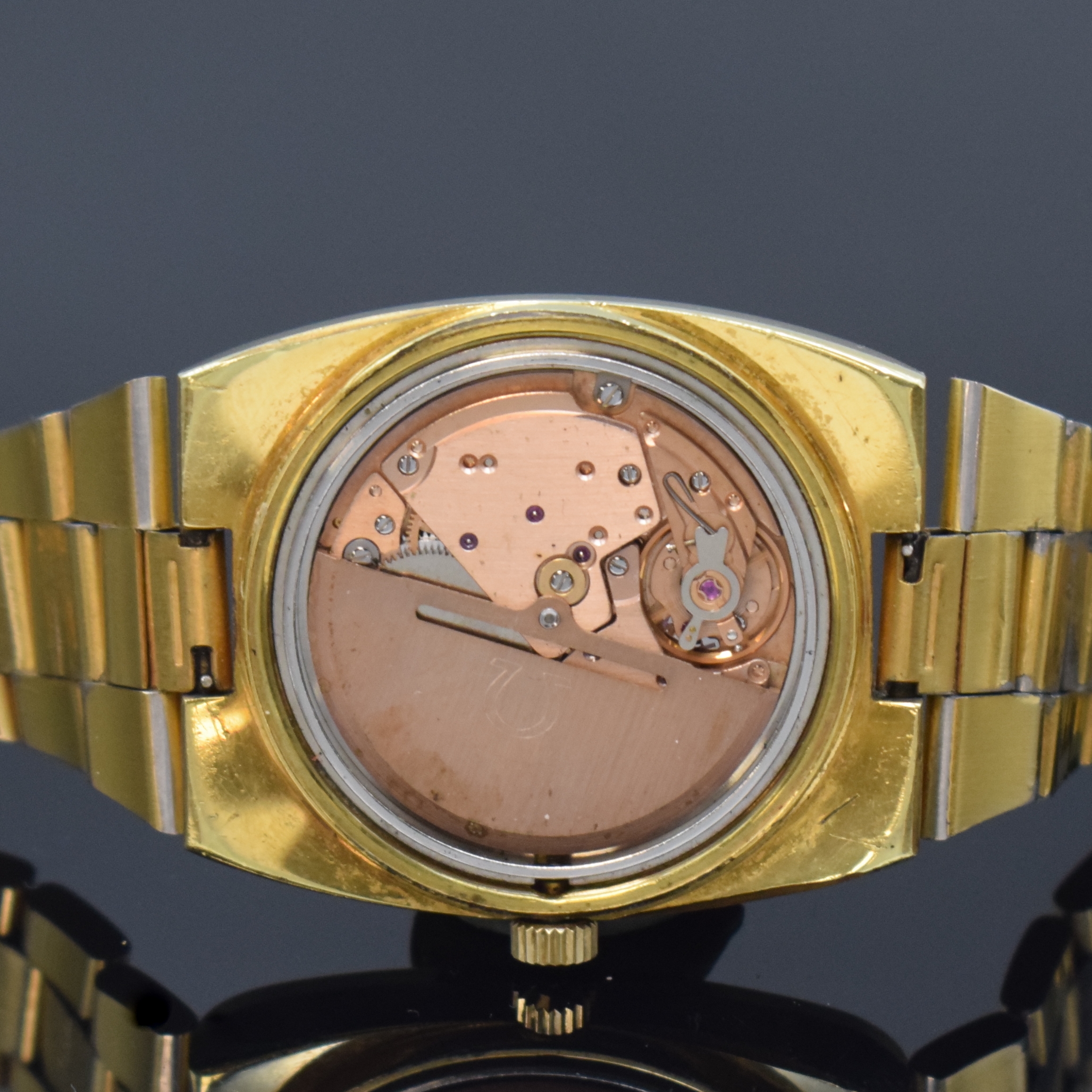 Detail f: OMEGA Herrenarmbanduhr Geneve Referenz 166.0191/366.0835, Automatik, Schweiz um 1974, verg. Metallgeh. inkl. orig. Gliederband (verg. teil. fehlend), ...