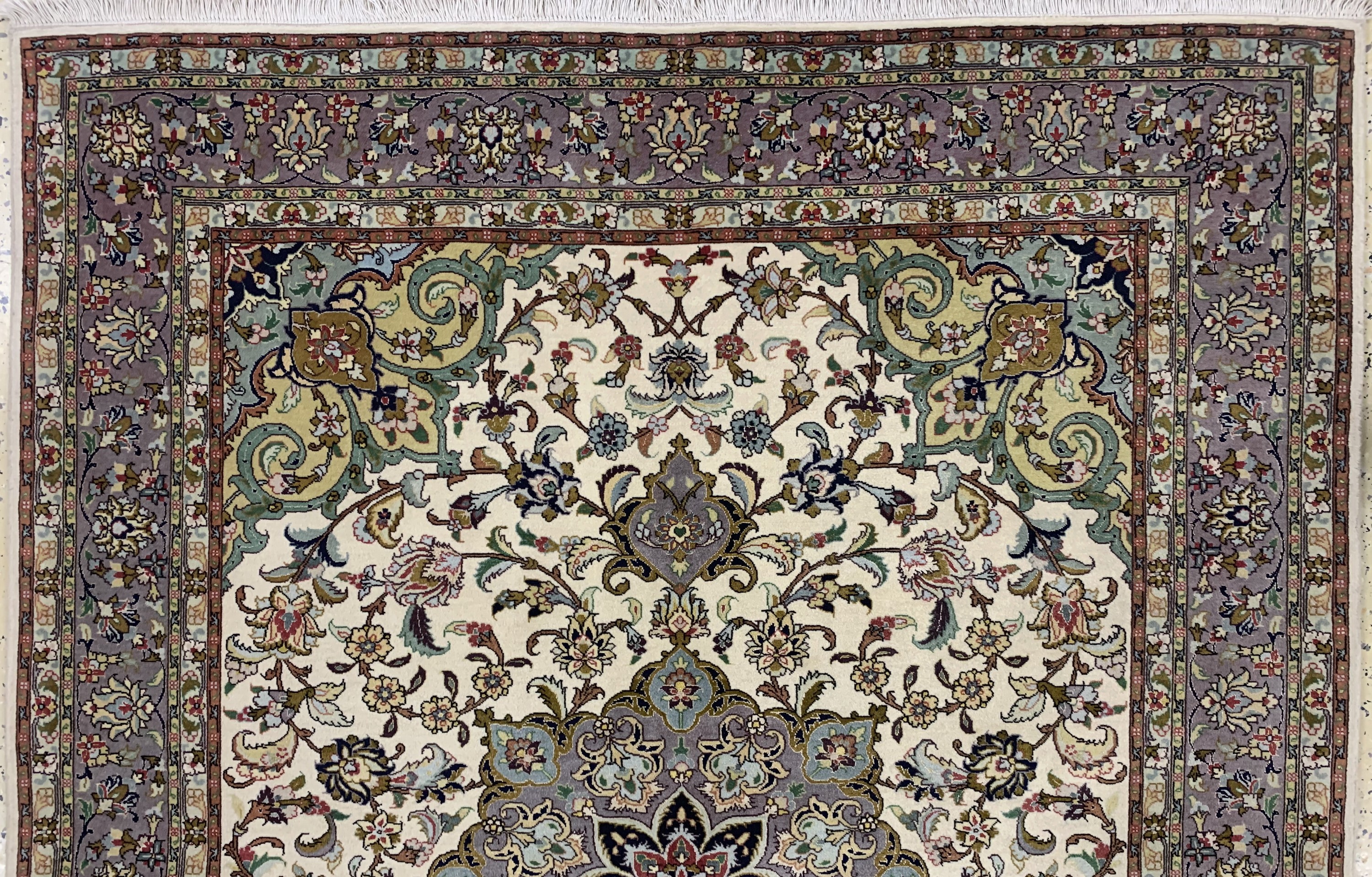 Detail a: Täbriz fein(50 Raj), Persien, Ende 20.Jhd, Korkwolle mit Seide, ca. 203 x 155 cm, ca. 500.000 Kn/qm, EHZ: 1-2