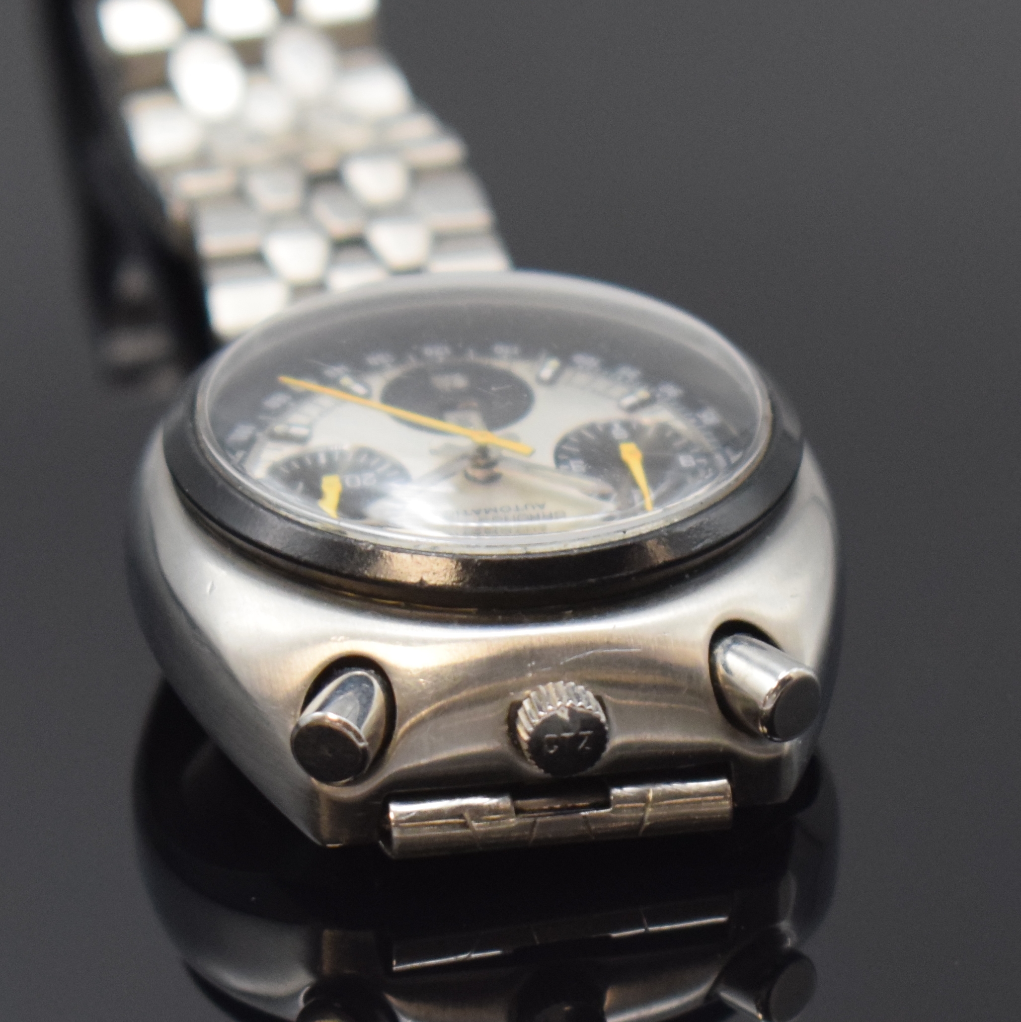 Detail c: CITIZEN Armbandchronograph mit Flyback sog. Bullhead Referenz 4-901177 K, Japan um 1970, Automatik, Stahlgeh. inkl. orig. Gliederband m. Faltschl., ...