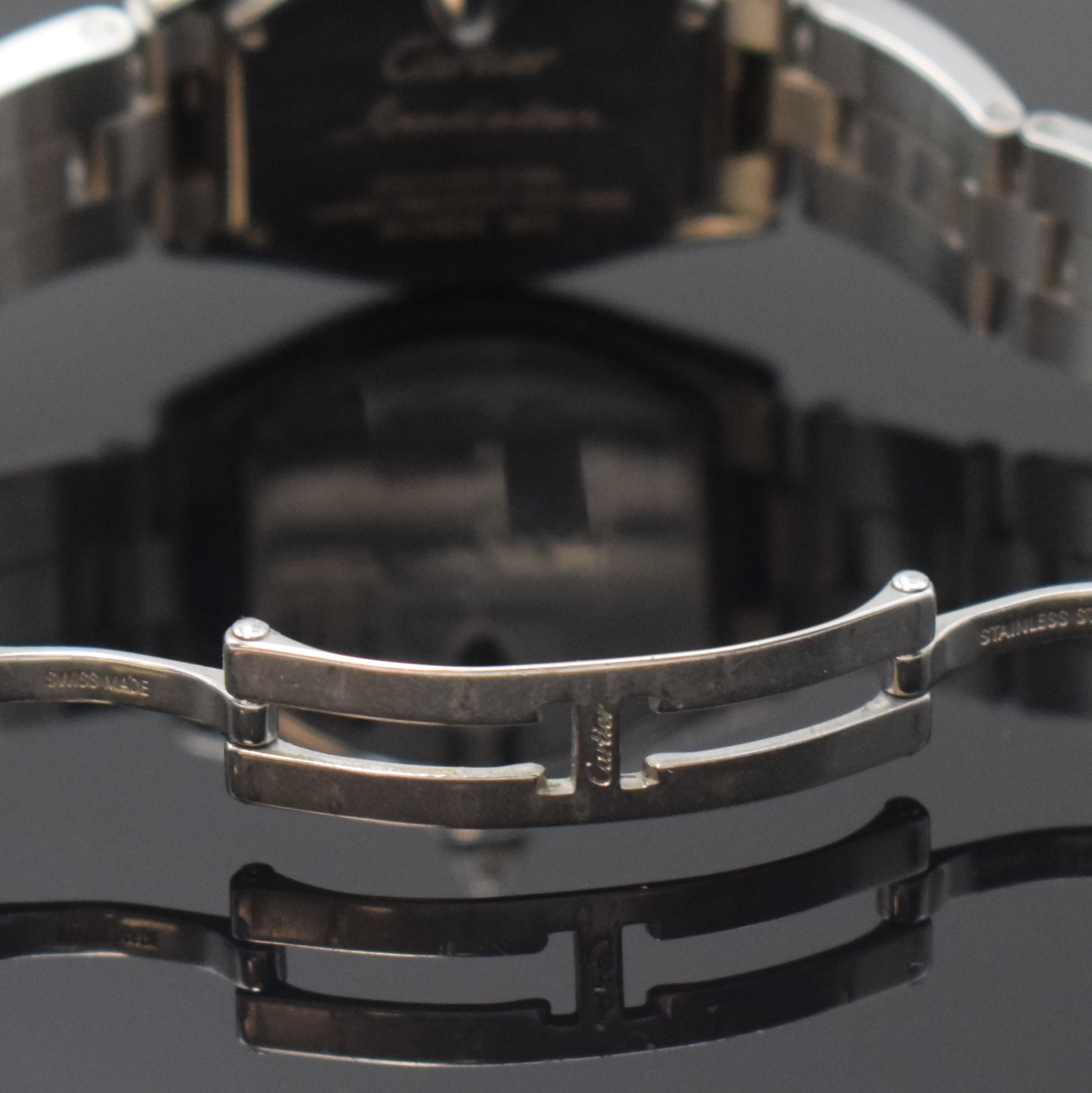 Detail b: CARTIER Roadster Damenarmbanduhr Referenz 2675, Schweiz um 2005, quarz, Edelstahlgeh. inkl. orig. Gliederband m. dopp. Faltschl., Boden 4-fach ...