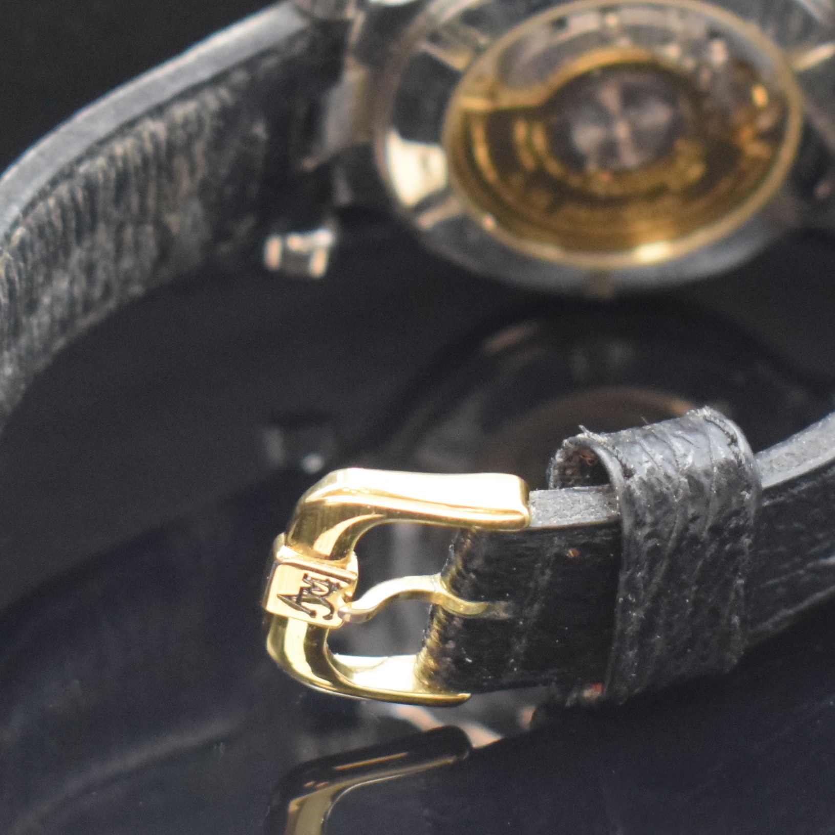 Detail b: ANDRE LE MARQUAND Herrenchronograph in Stahl/Gold, Schweiz um 1994, Automatik, beids. vergl. Geh., Boden u. Krone verschr., Lünette in 18k Gold, ...