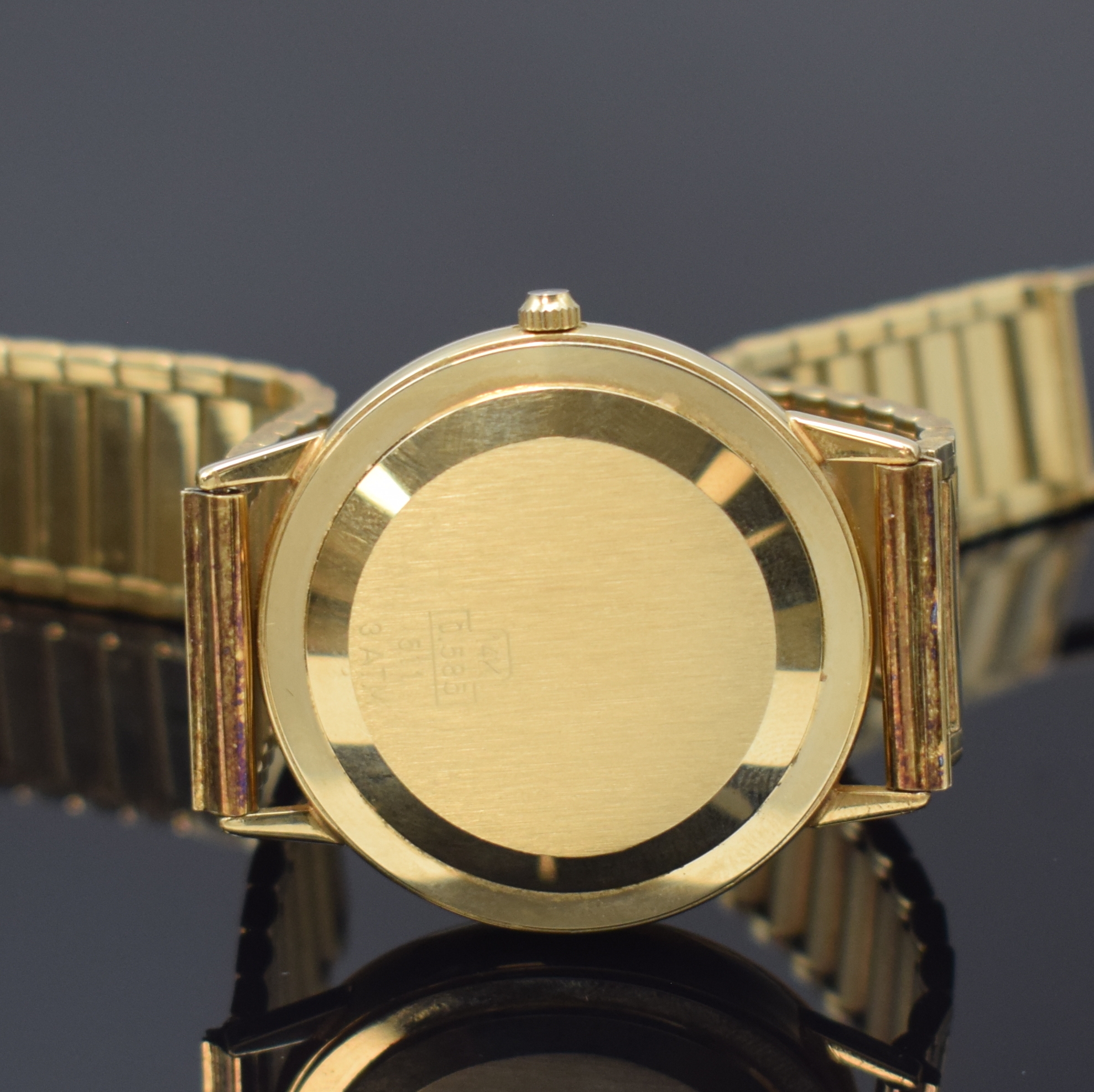 Detail c: GLASHÜTTE seltene, auf 550 Stück limitierte Herrenarmbanduhr in GG 585/000, Deutschland um 1990, Automatik, neutr. Goldband, Boden aufgedr., ...